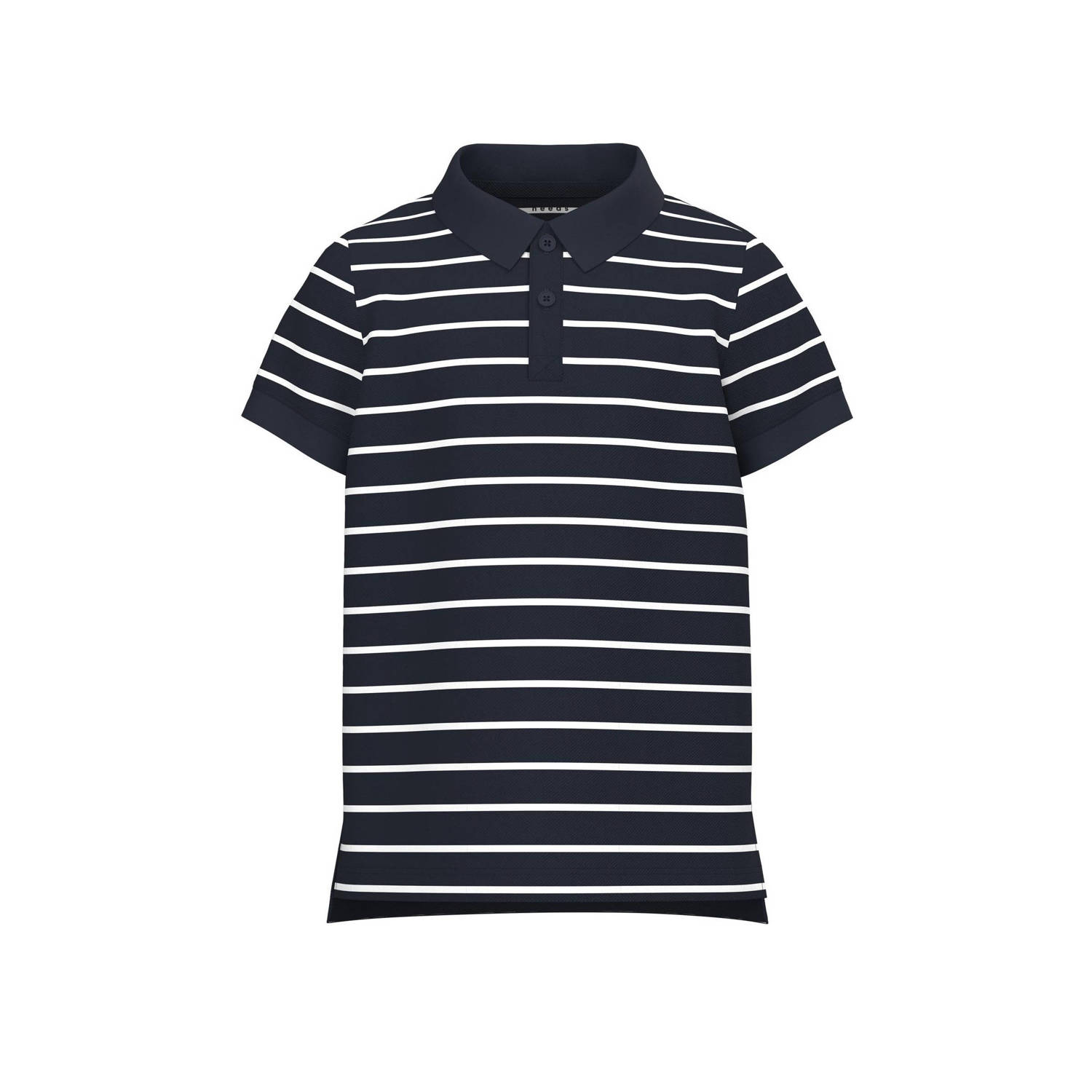 NAME IT KIDS gestreepte polo NKMVOLO donkerblauw wit