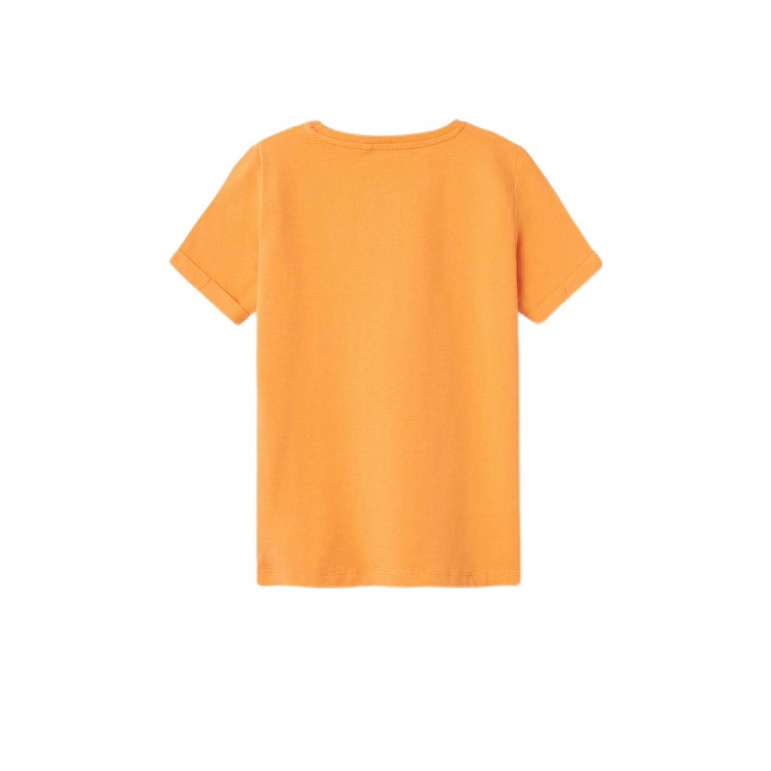 NAME IT KIDS T-shirt NKMVUX met printopdruk oranje