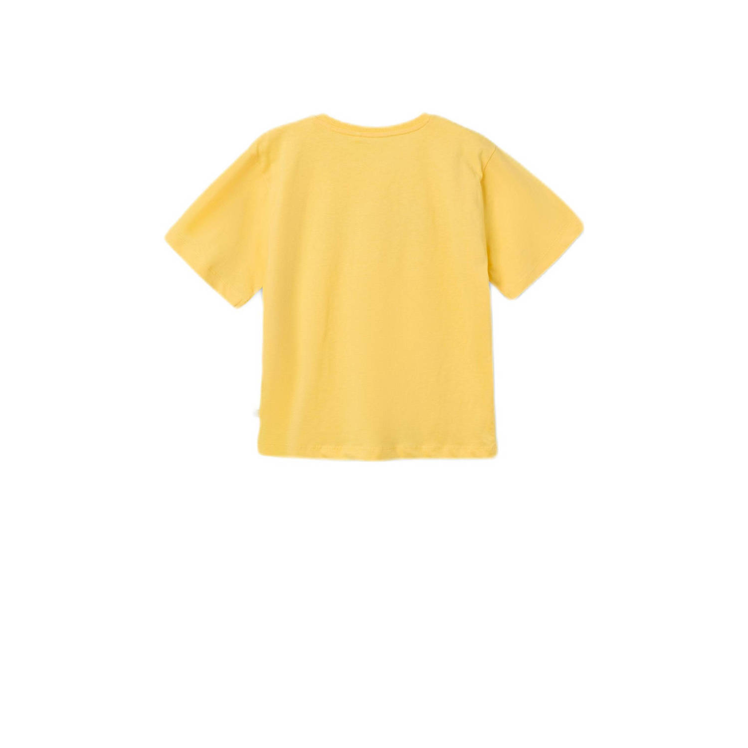 NAME IT KIDS T-shirt NKMDAKAN met tekst geel