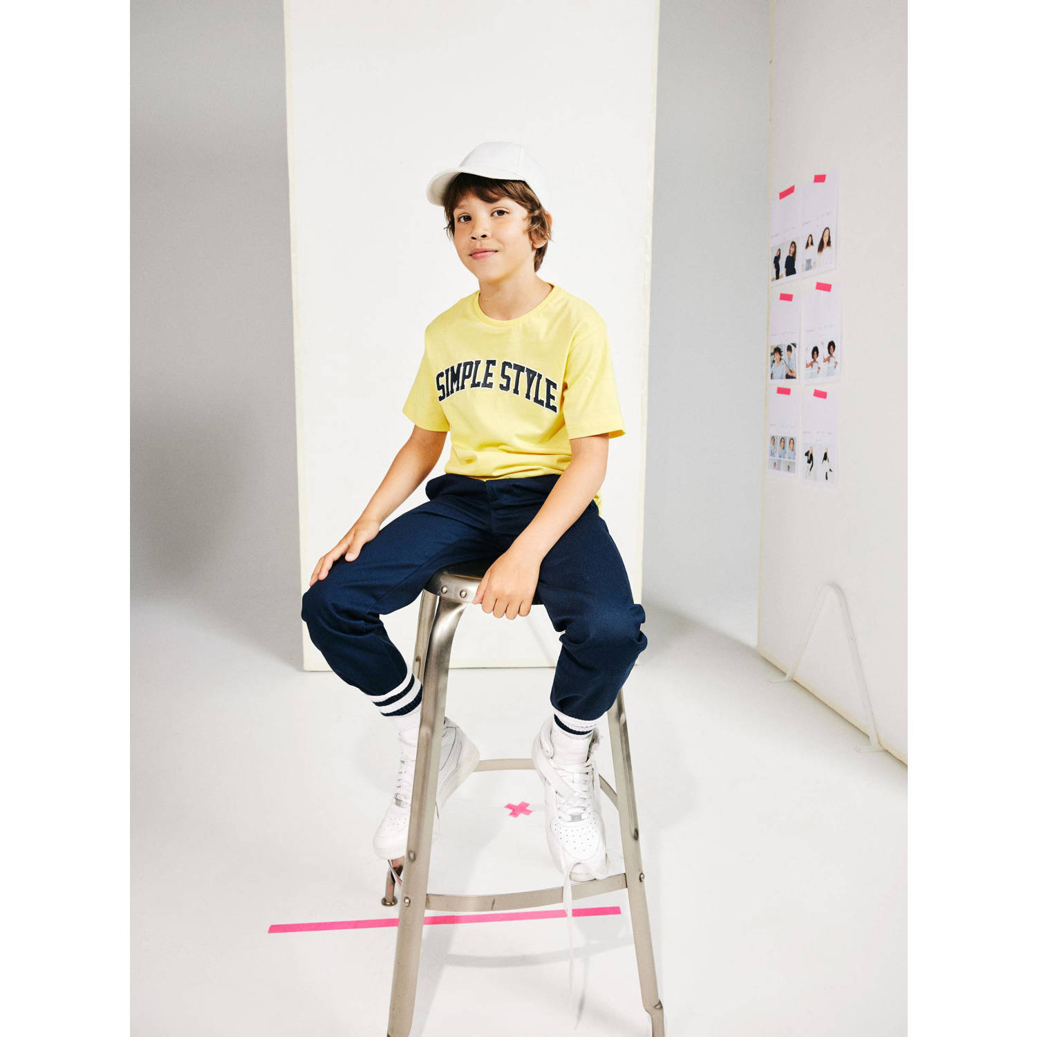 NAME IT KIDS T-shirt NKMDAKAN met tekst geel