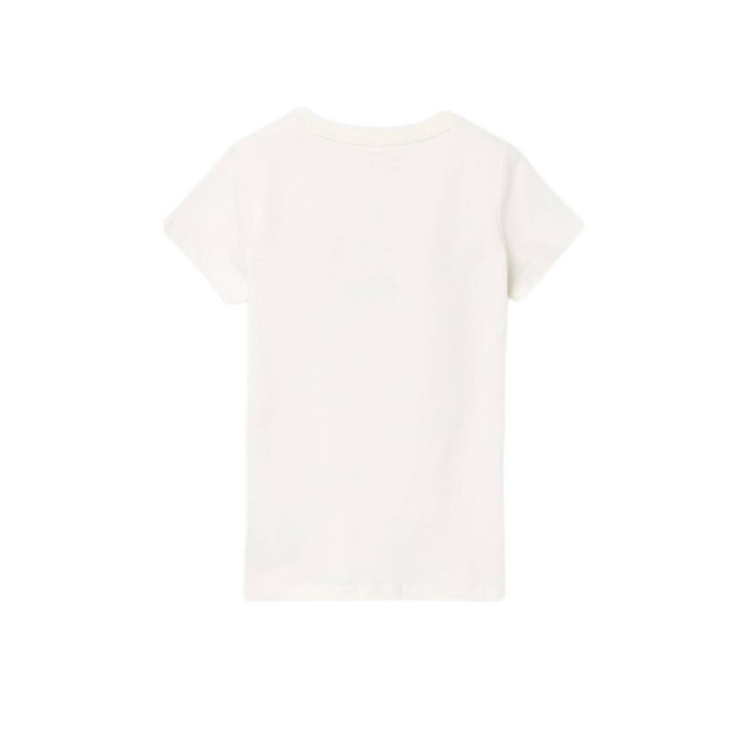 NAME IT KIDS T-shirt NKFDATRUNTE met printopdruk wit