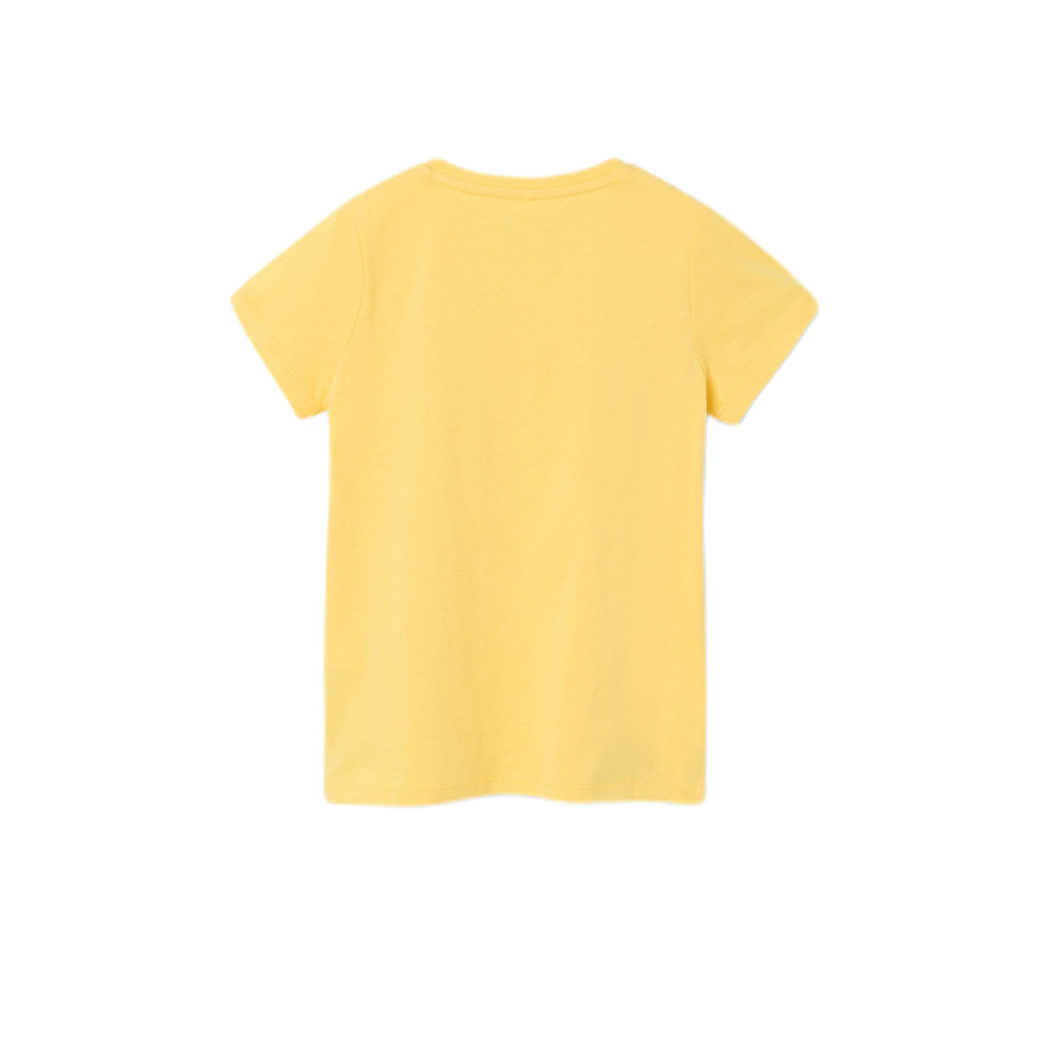 NAME IT KIDS T-shirt NKFDATRUNTE met printopdruk geel