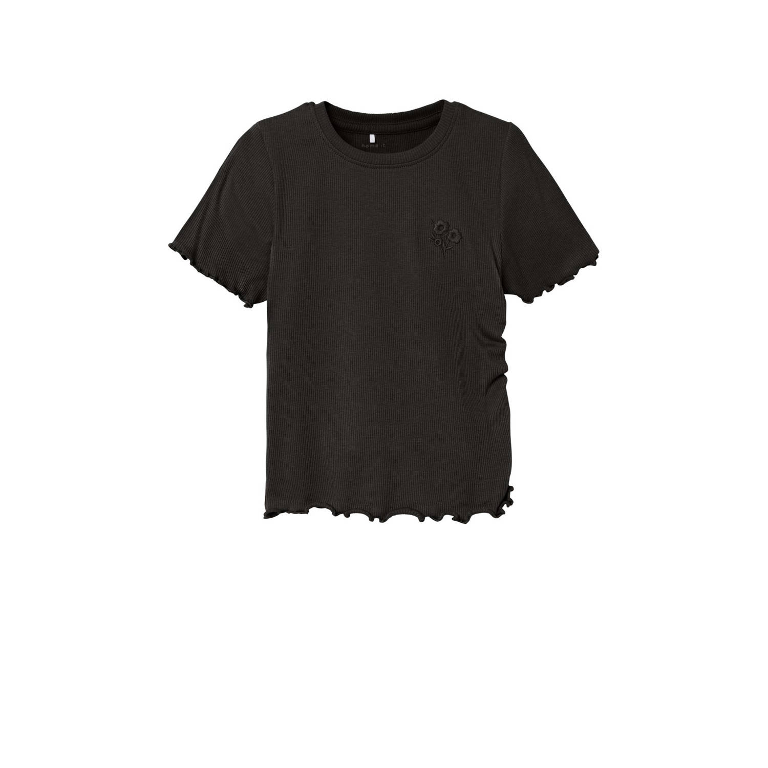 Name it KIDS T-shirt NKFDALILLA zwart Meisjes Biologisch katoen Ronde hals 146 152