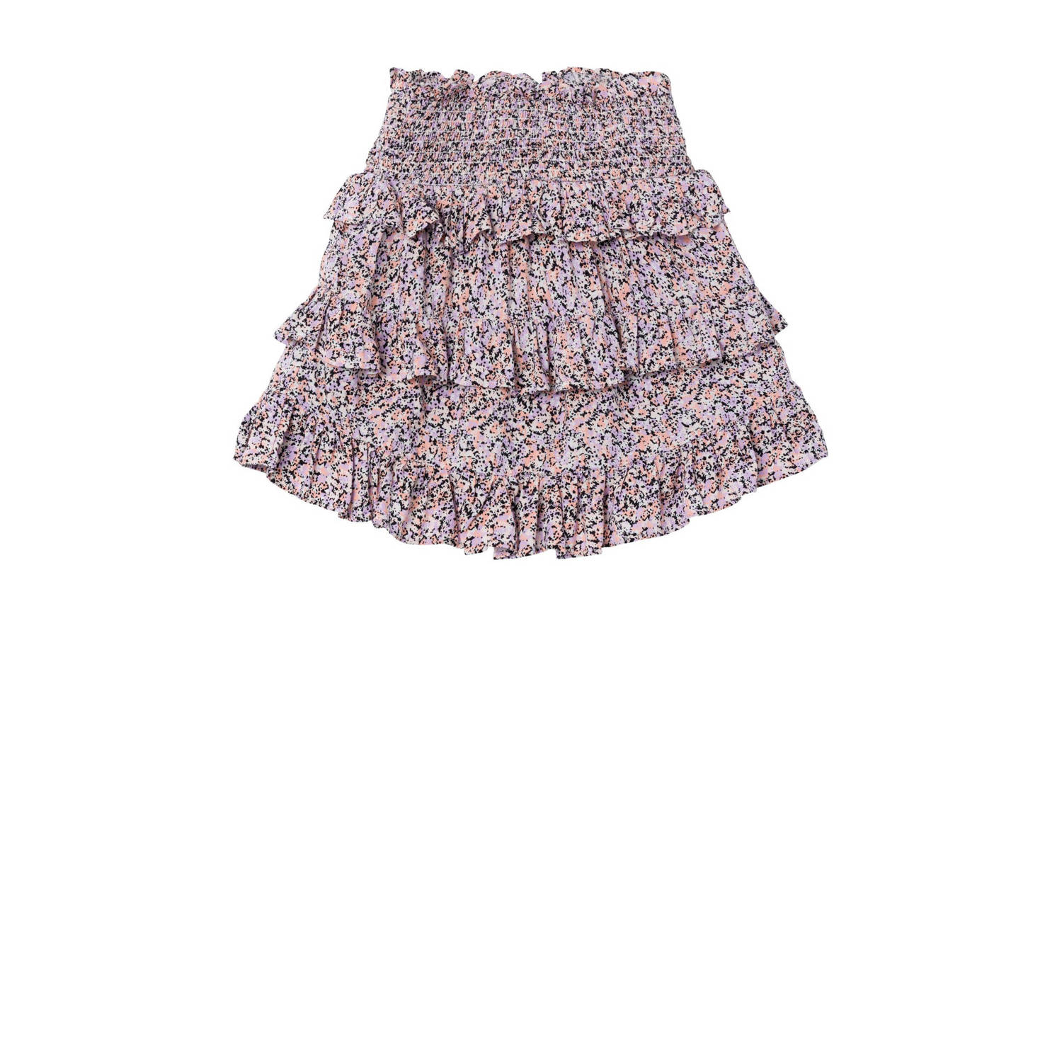 Name it KIDS rok met all over print lila zwart roze Paars Meisjes Viscose 116