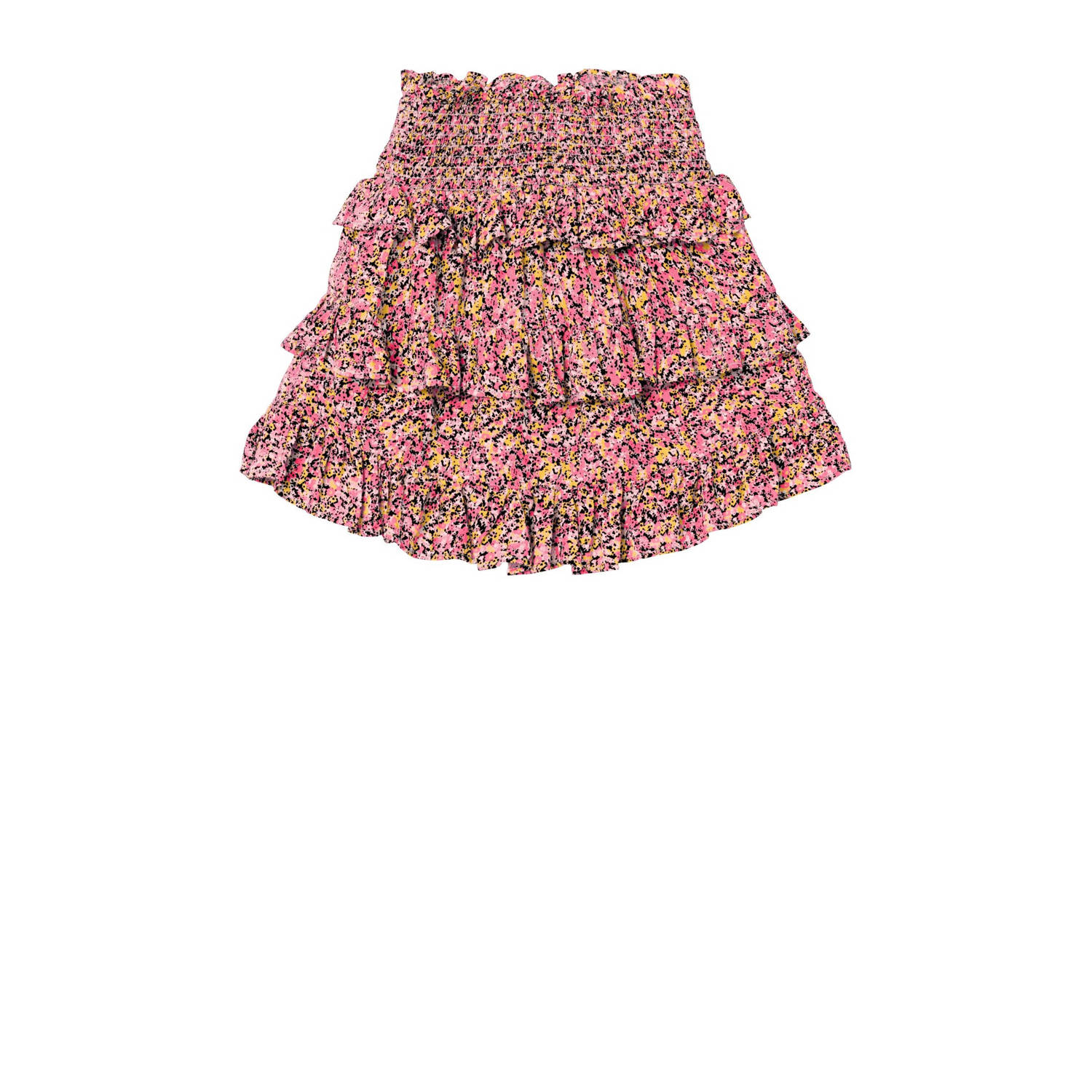 Name it KIDS rok met all over print roze geel zwart Meisjes Viscose All over print 116