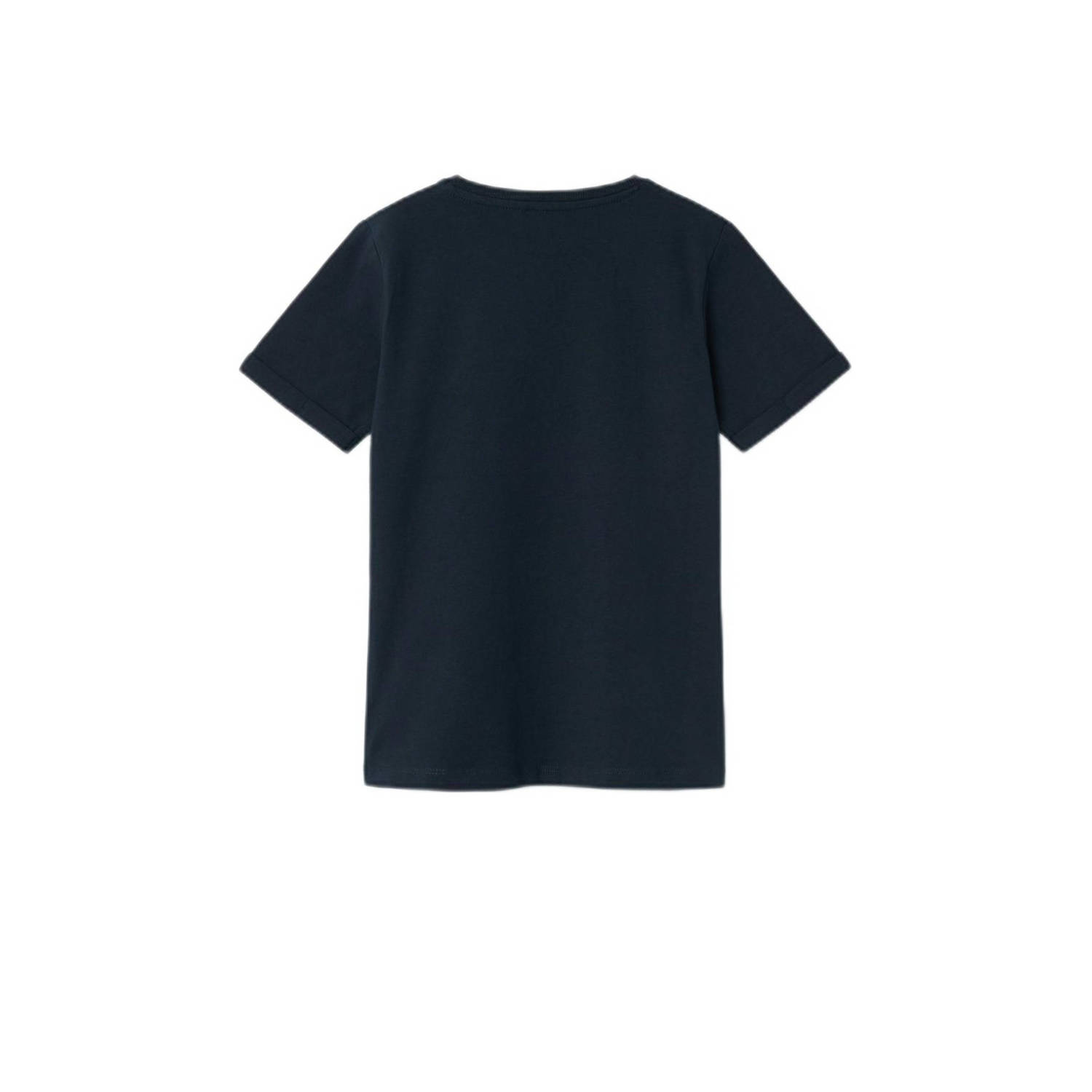 NAME IT KIDS T-shirt NKMVUX met printopdruk donkerblauw