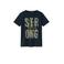 NAME IT KIDS T-shirt NKMVUX met printopdruk donkerblauw