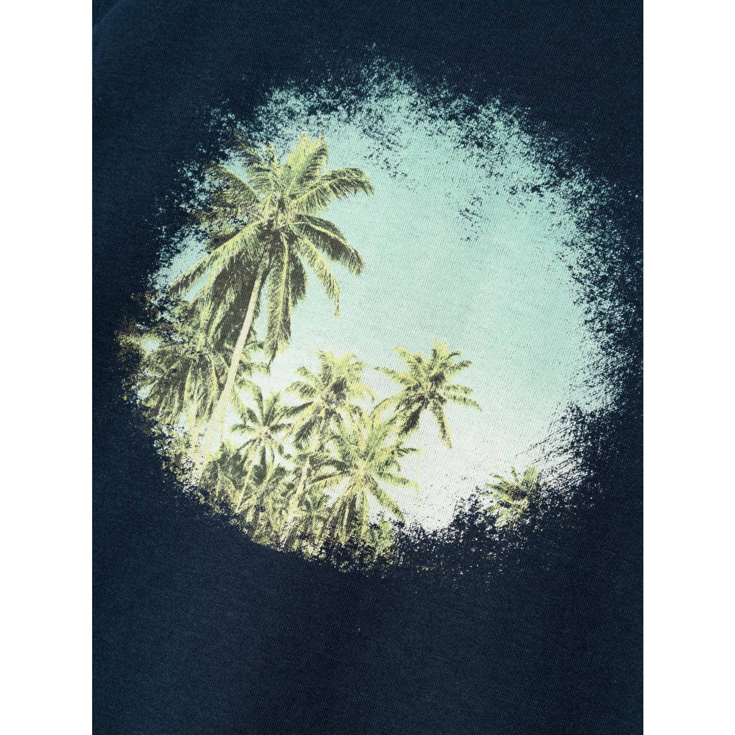 NAME IT KIDS T-shirt NKMVOTO met printopdruk donkerblauw palms