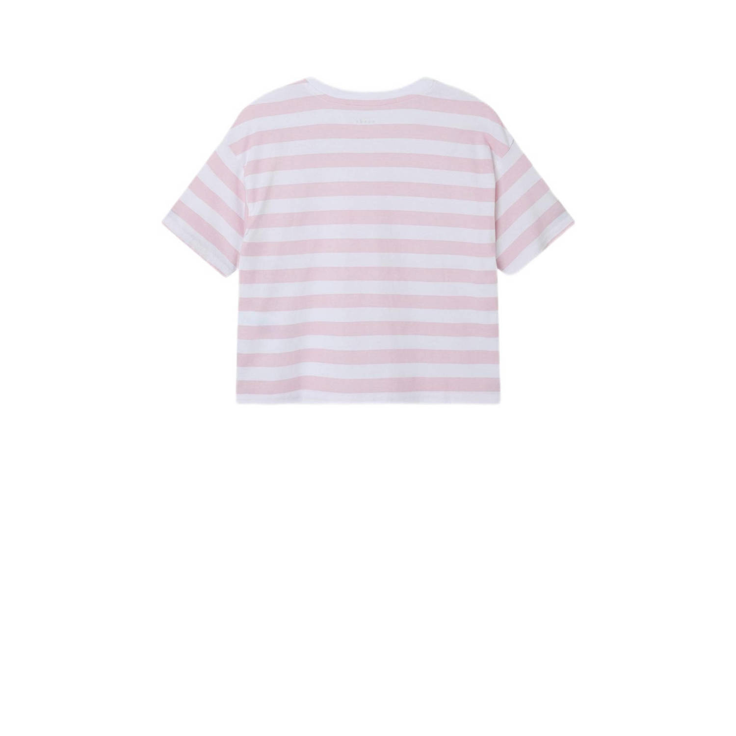 NAME IT KIDS gestreept T-shirt NKFVITANNI roze wit