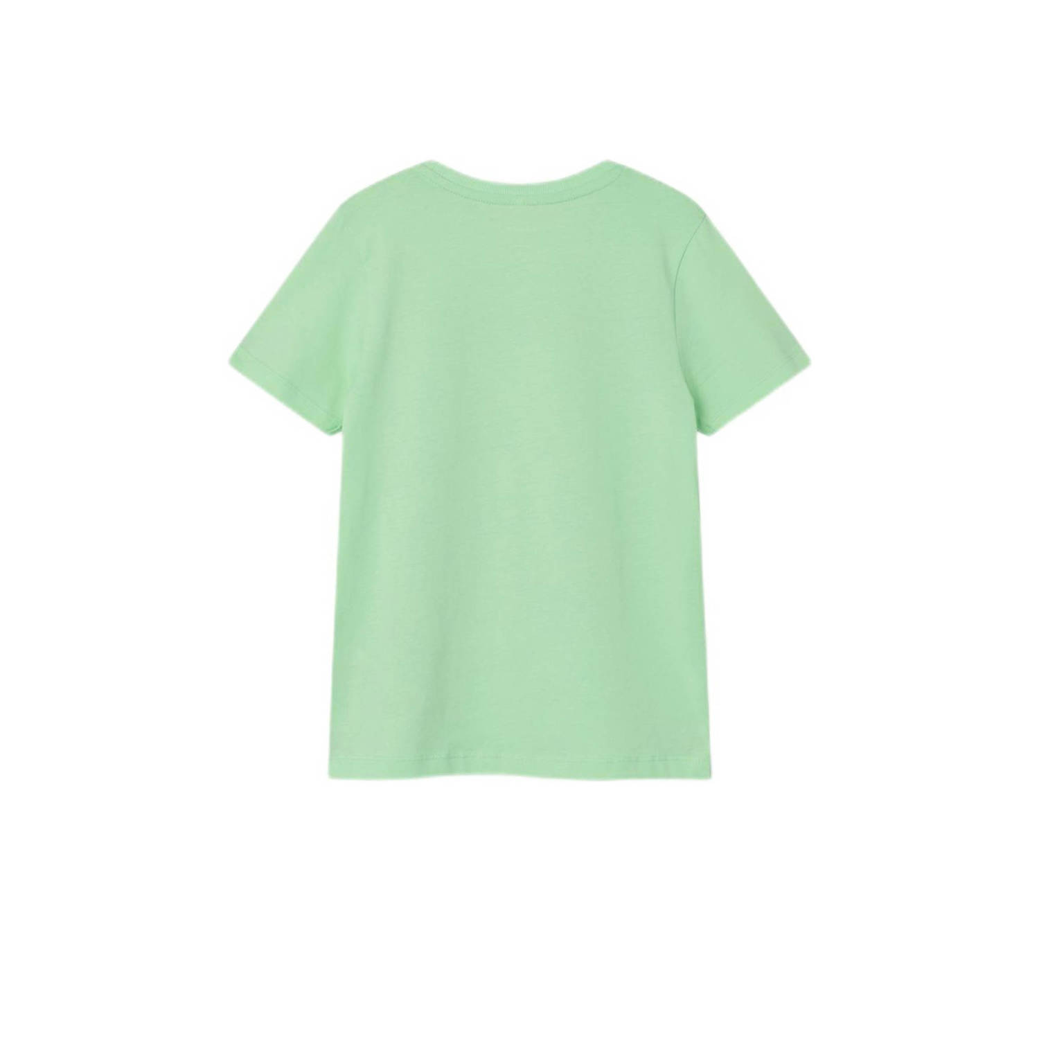 NAME IT KIDS T-shirt NKMVOTO met printopdruk lichtgroen