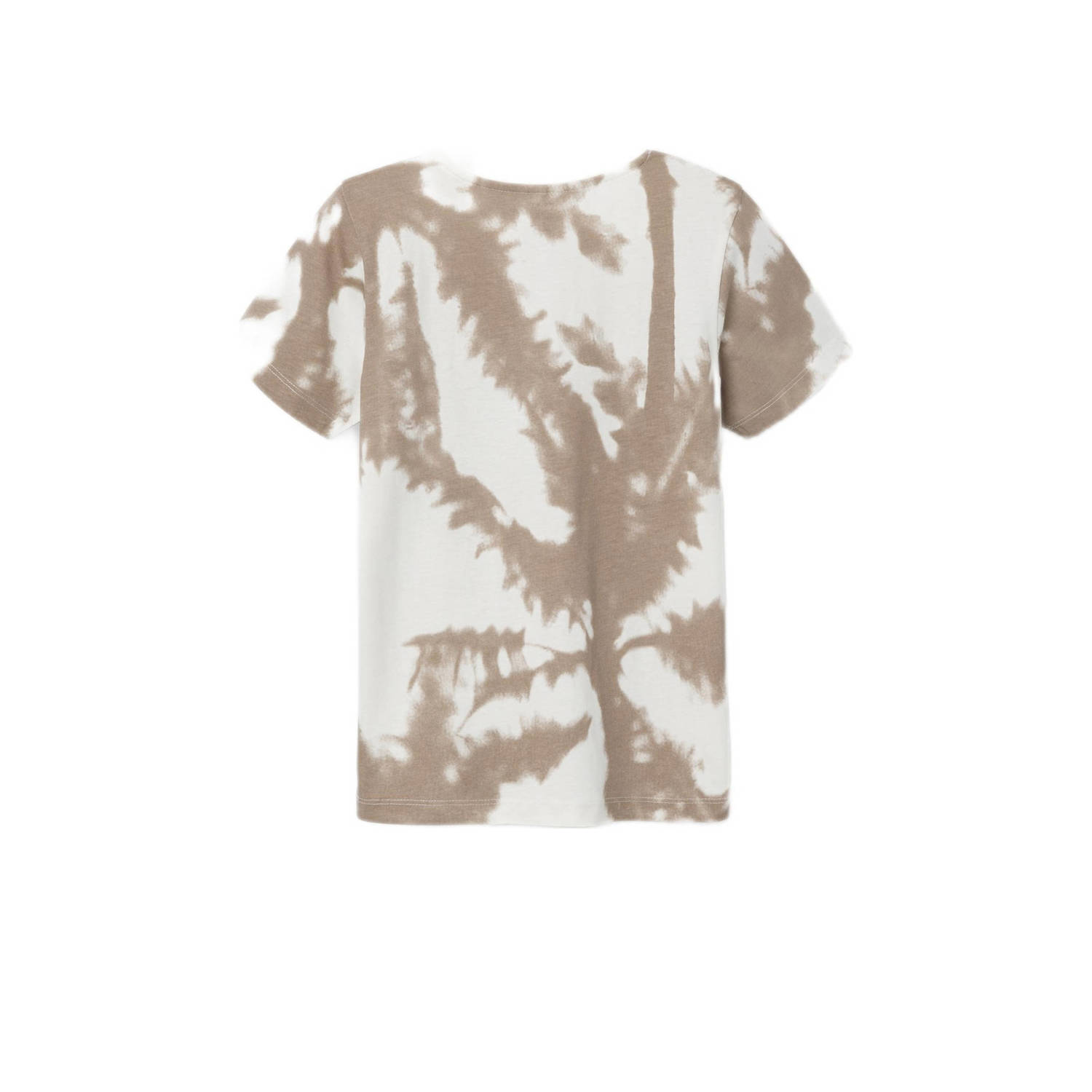 NAME IT KIDS T-shirt NKMDALIVER met all over print wit zand