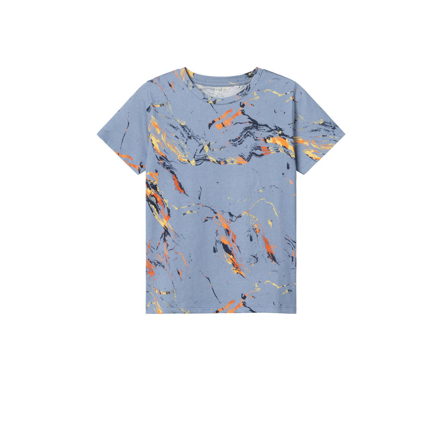 NAME IT KIDS T-shirt NKMDALA met all over print middenblauw multicolor