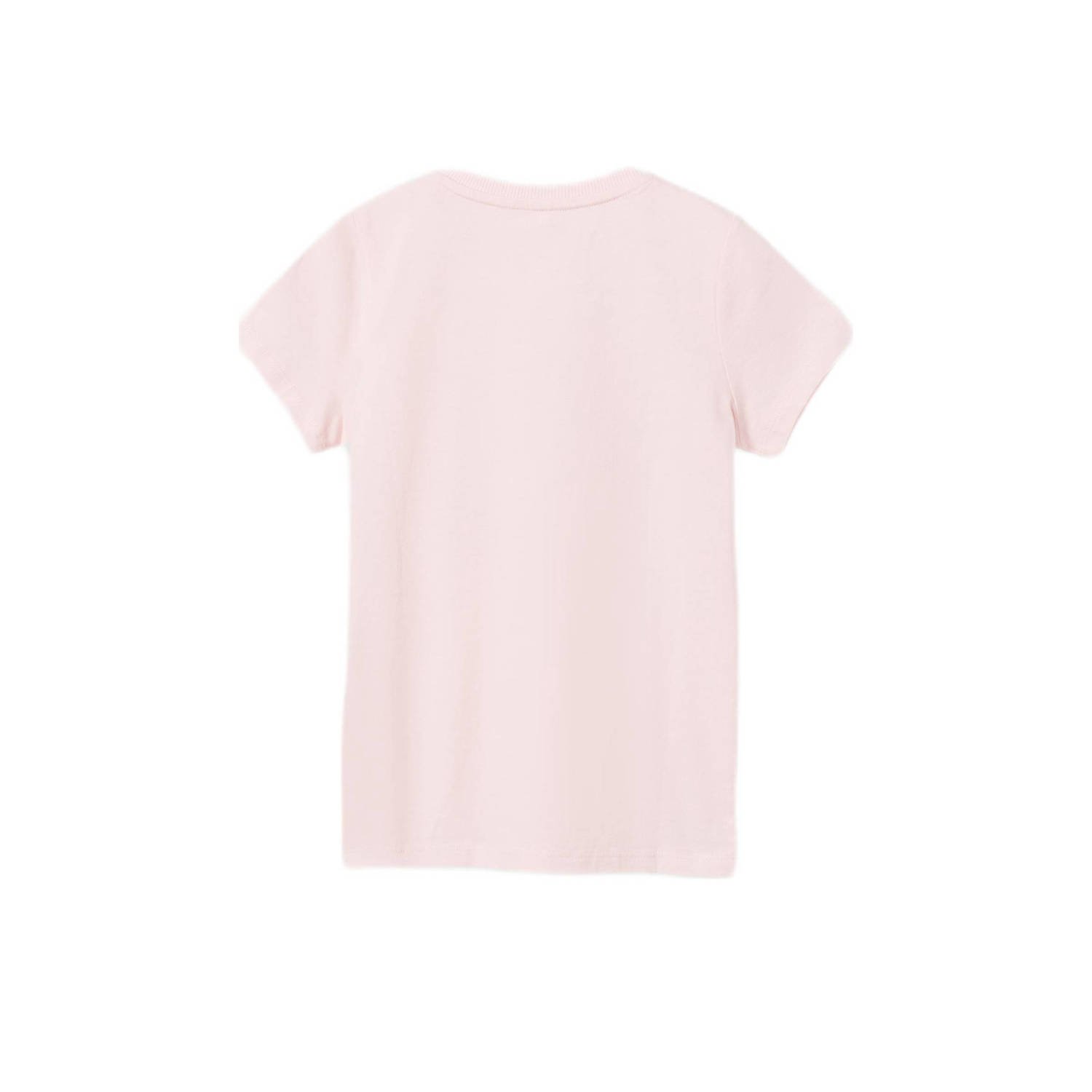 NAME IT KIDS T-shirt NKFDATRUNTE met printopdruk lichtroze