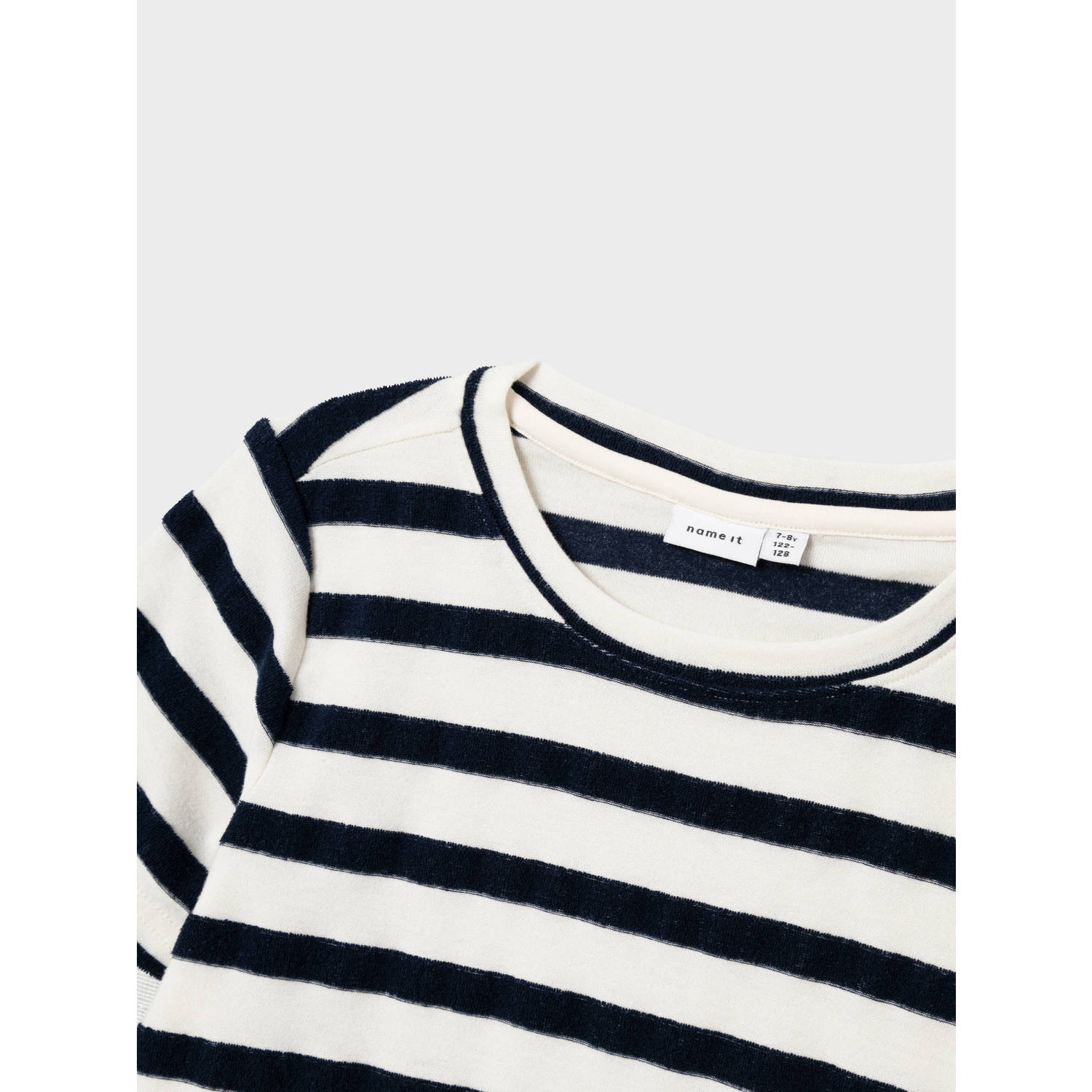 NAME IT KIDS gestreept T-shirt NKMDUNSTER donkerblauw wit