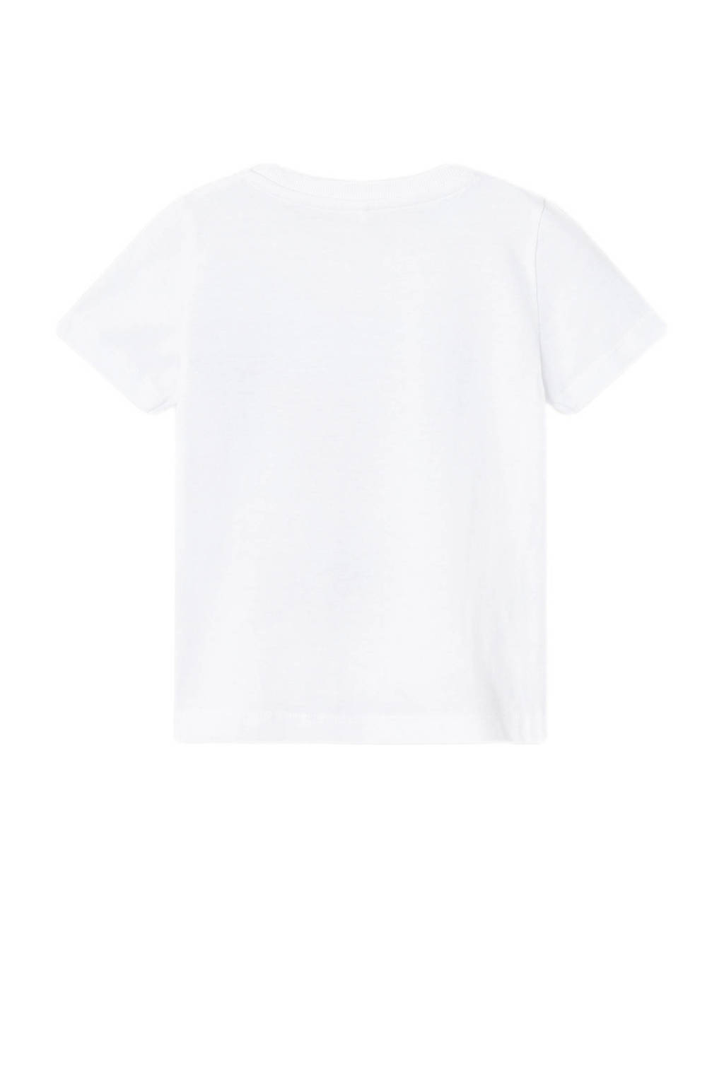 T-shirt NMMVOTO met printopdruk wit/blauw