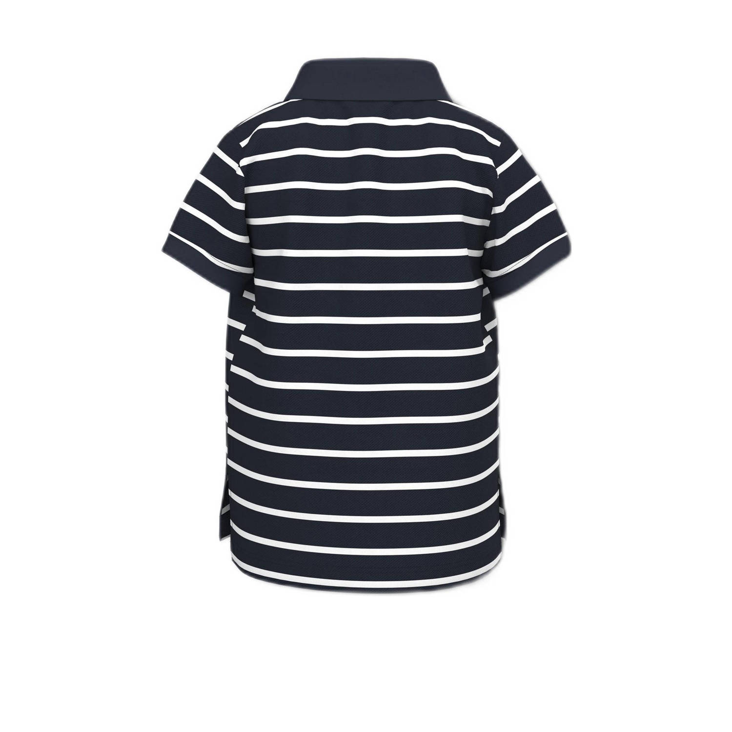 NAME IT MINI gestreepte polo NMMVOLO donkerblauw wit