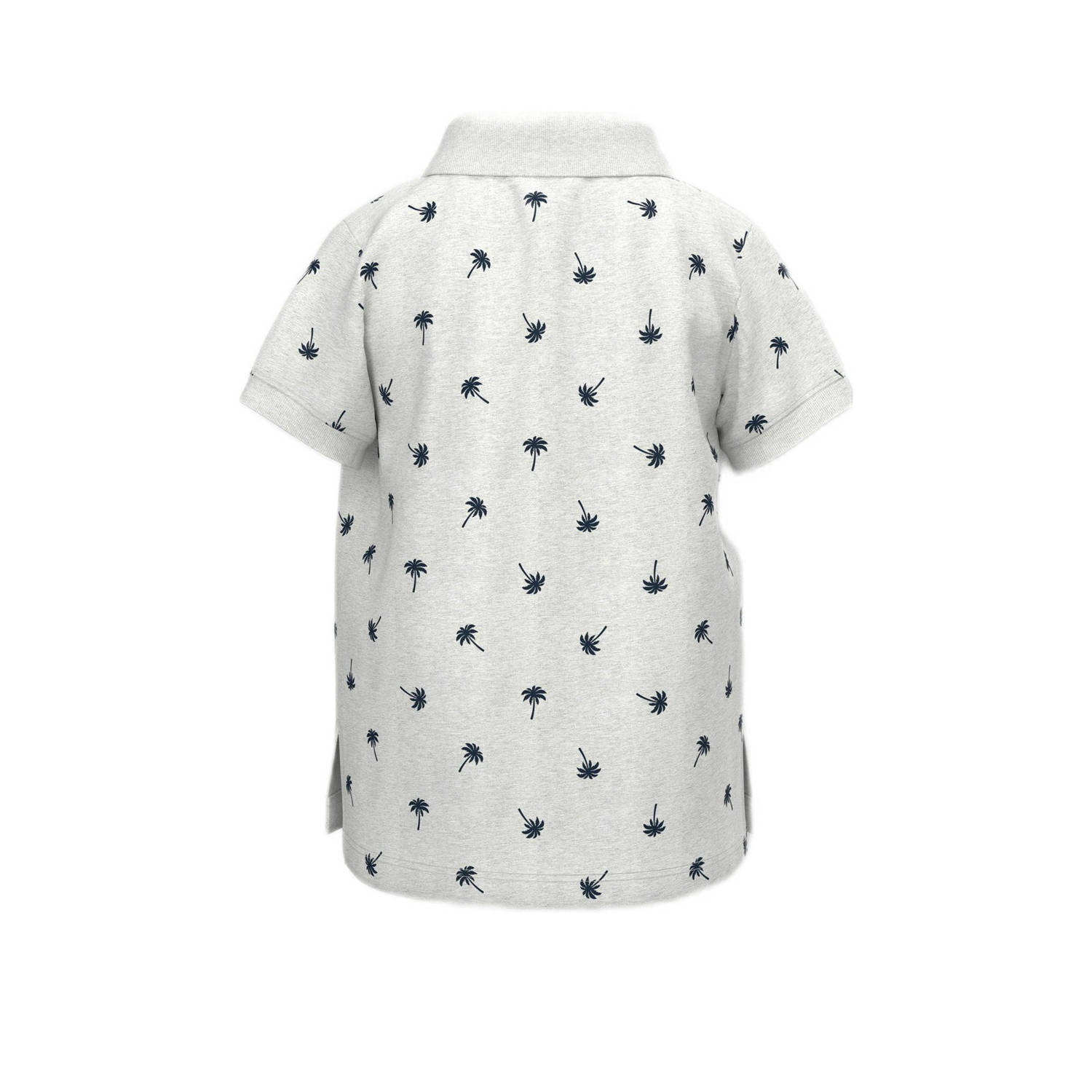 NAME IT MINI polo NMMVOLO met all over print wit donkerblauw