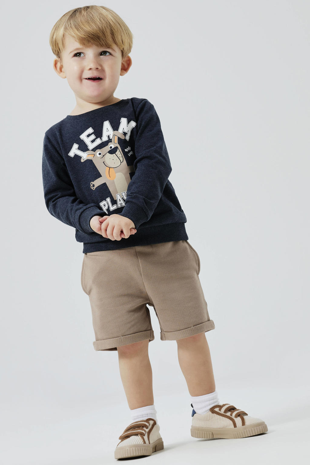 NAME IT MINI sweatshort - zand