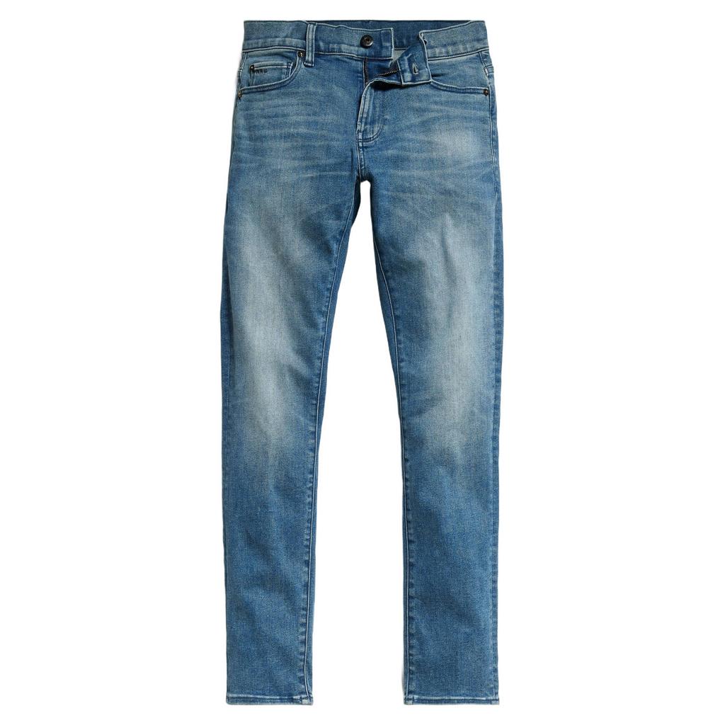Dark blue denim jongens G-STAR slim fit jeans faded cascade van denim met effen