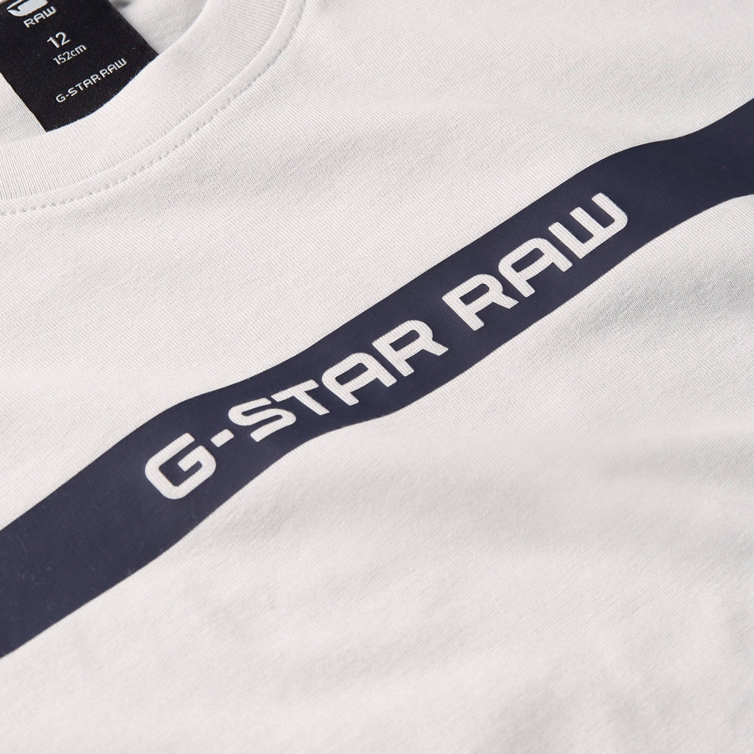 G-Star RAW T-shirt t-shirt s\\s regular met logo wit zwart