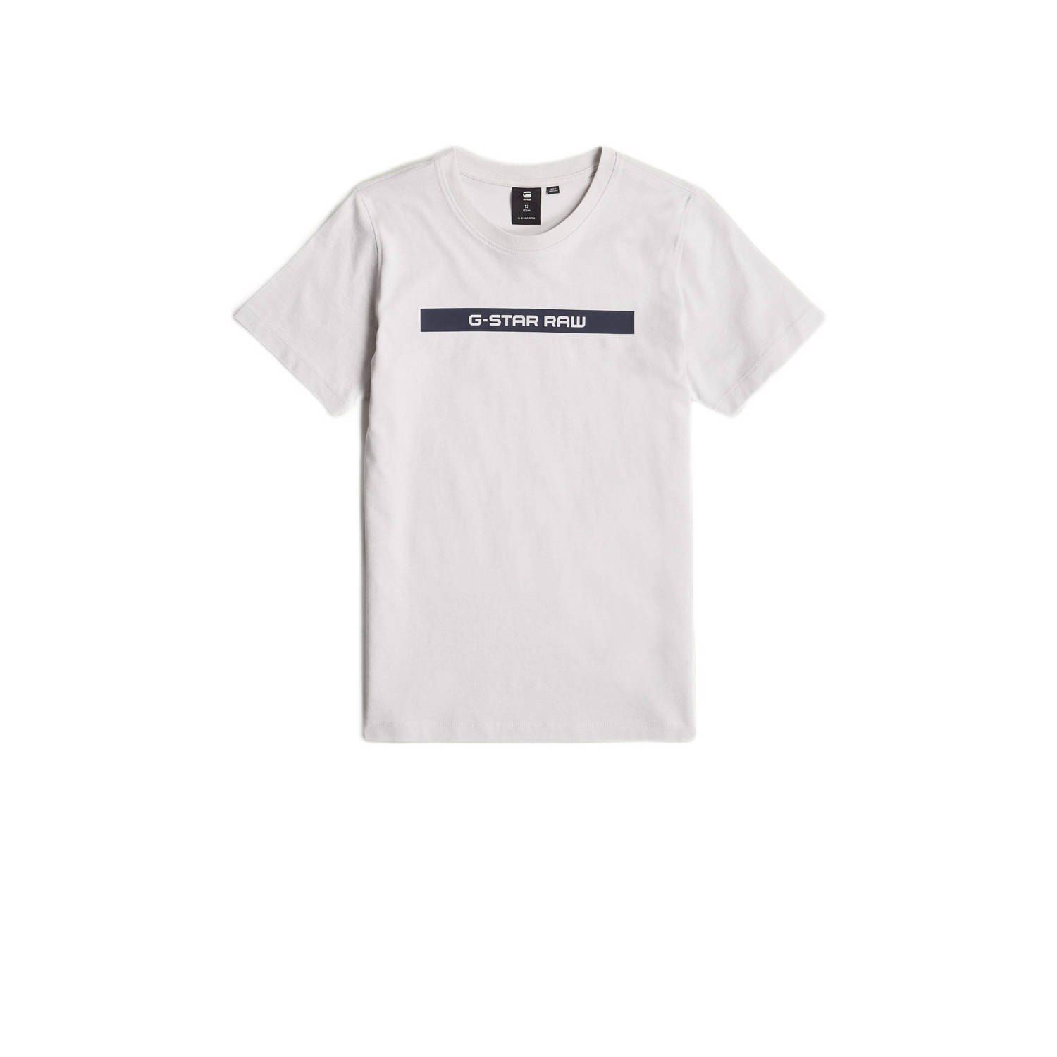 G-Star Raw T-shirt t-shirt s\s regular met logo wit zwart Jongens Katoen Ronde hals 116