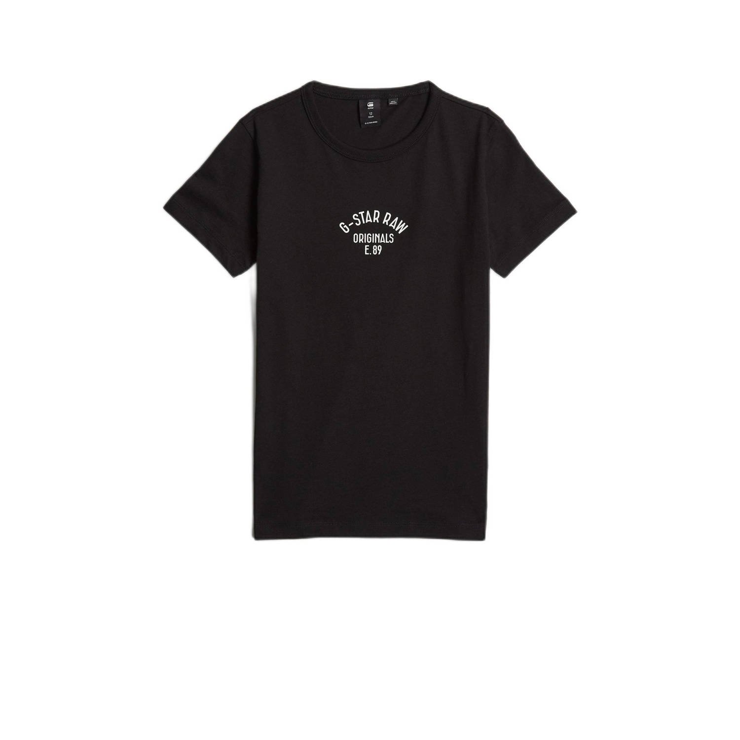 G-Star Raw T-shirt t-shirt s\s slim met printopdruk zwart Meisjes Katoen Ronde hals 128