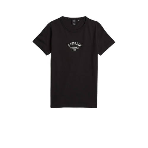 G-Star RAW T-shirt t-shirt s\\s slim met printopdruk zwart