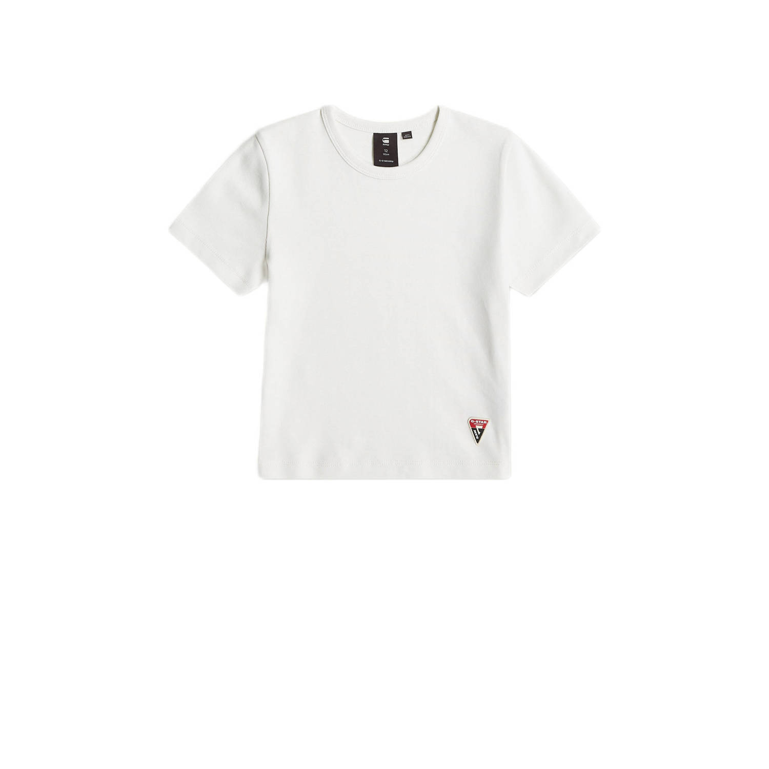 G-Star Raw T-shirt t-shirt s\s slim crop wit Meisjes Katoen Ronde hals 116