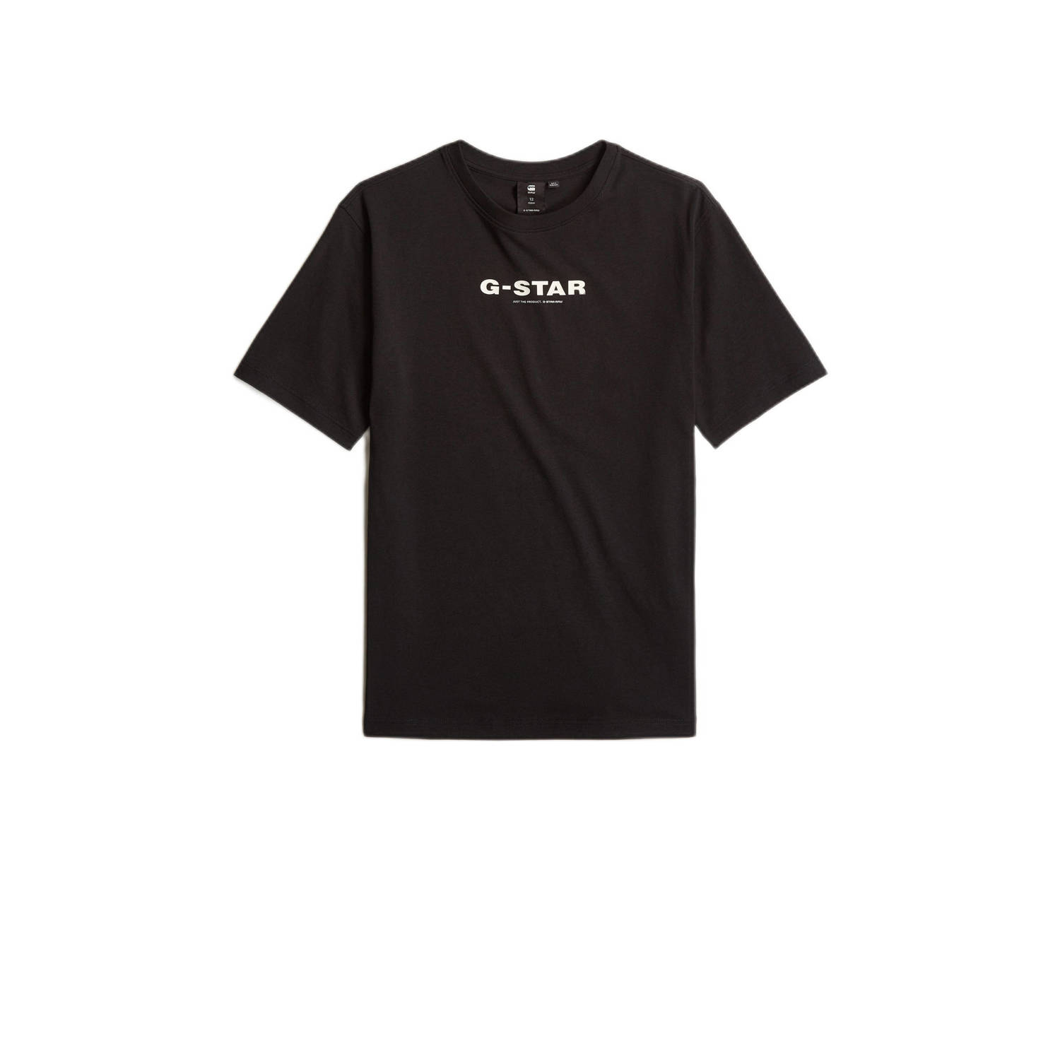 G-Star Raw T-shirt t-shirt s\s loose met logo zwart wit Katoen Ronde hals 128