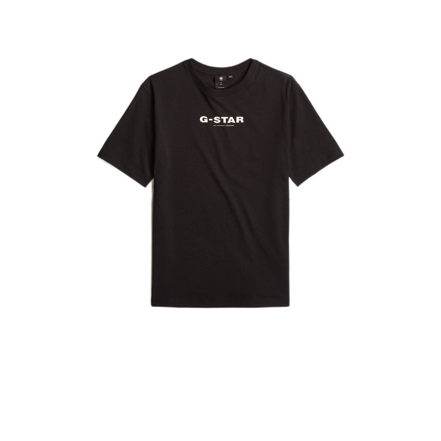 G-Star Raw T-shirt t-shirt s\s loose met logo zwart wit Katoen Ronde hals 116