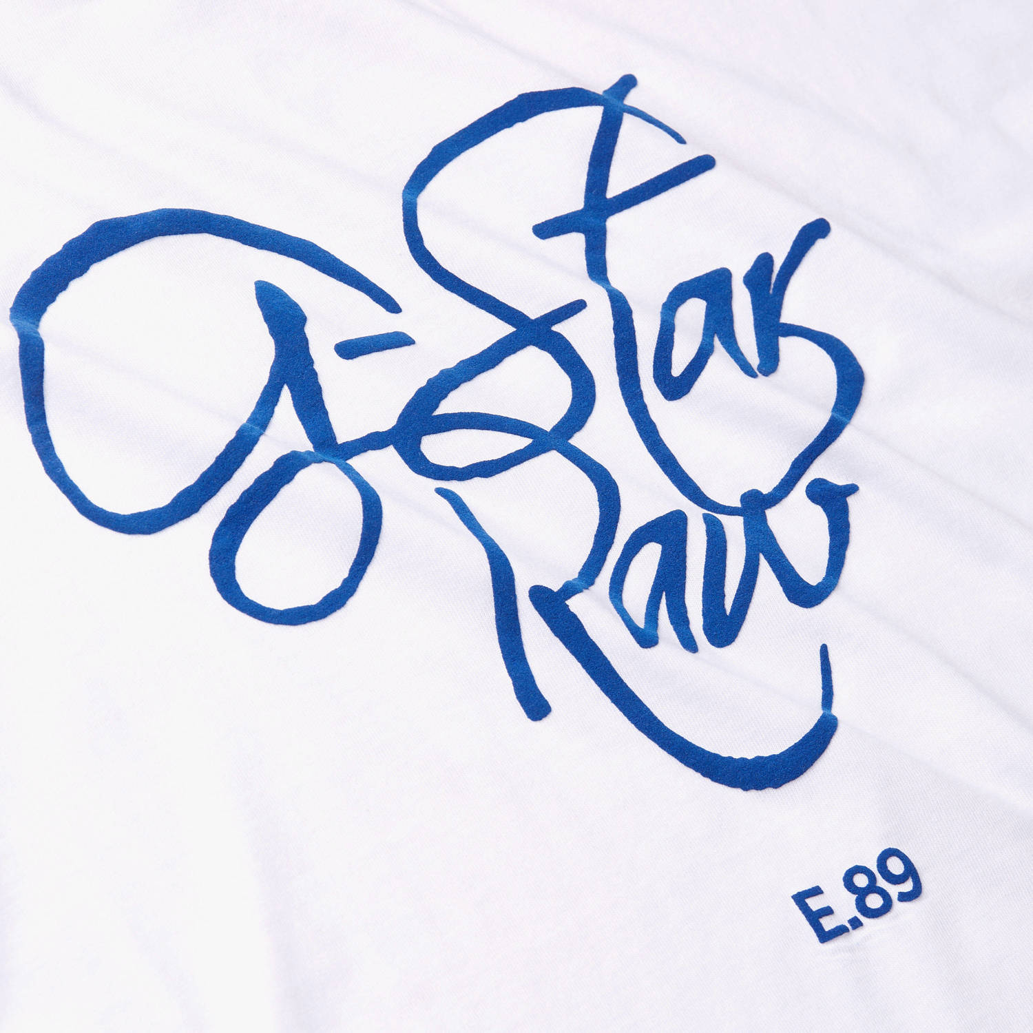 G-STAR T-shirt met logo wit donkerblauw