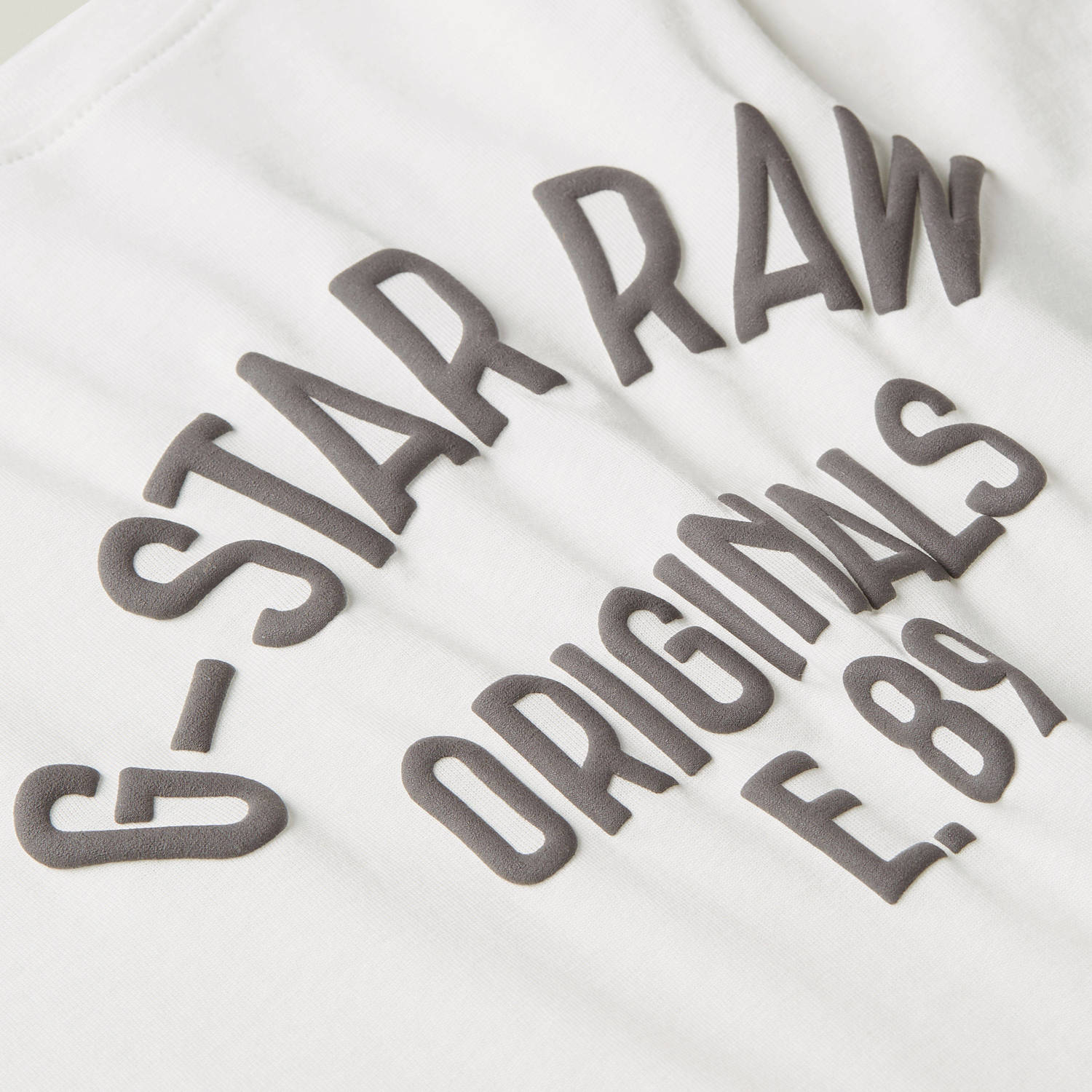 G-STAR T-shirt met logo wit grijs