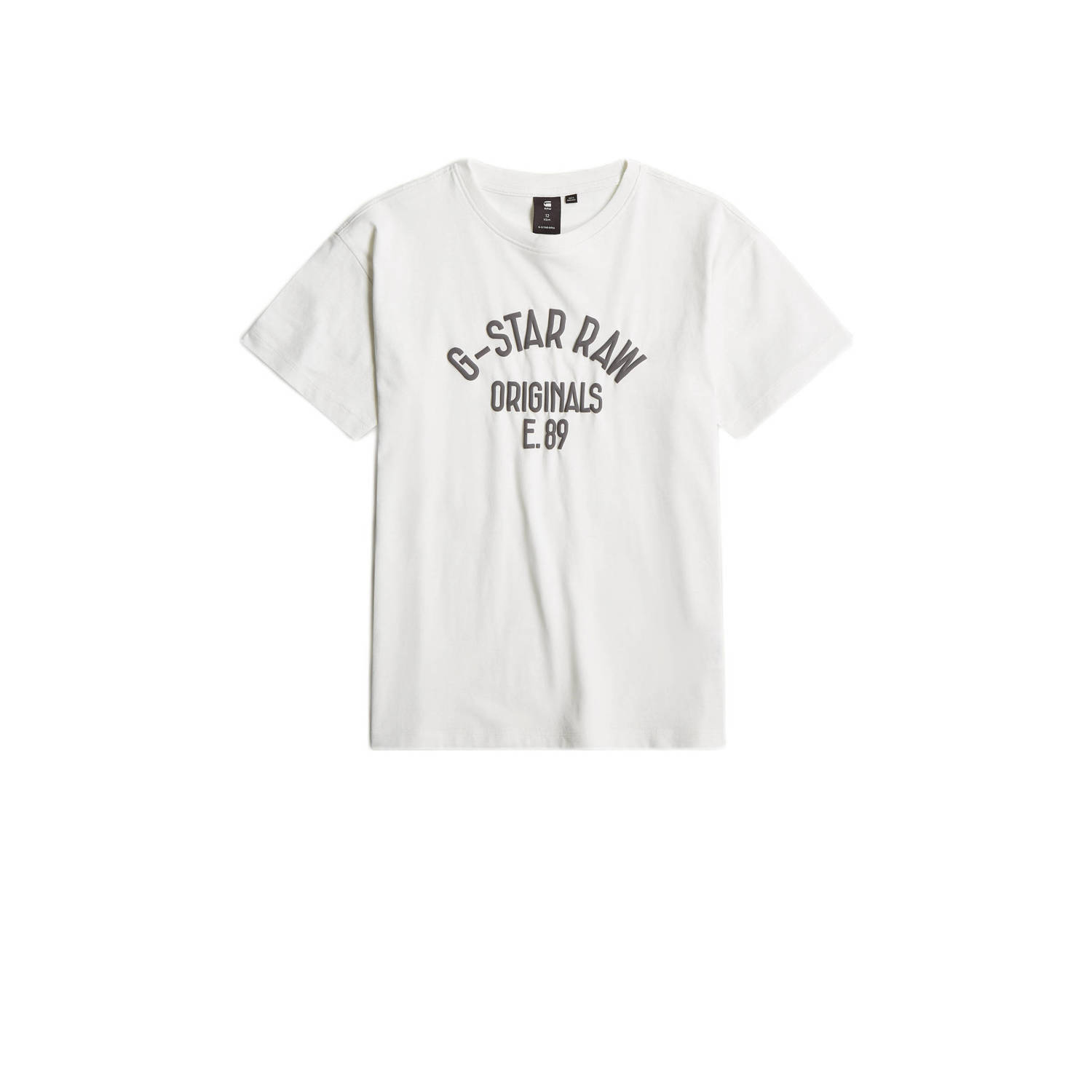 G-Star Raw T-shirt t-shirt s\s loose wit grijs Katoen Ronde hals 116