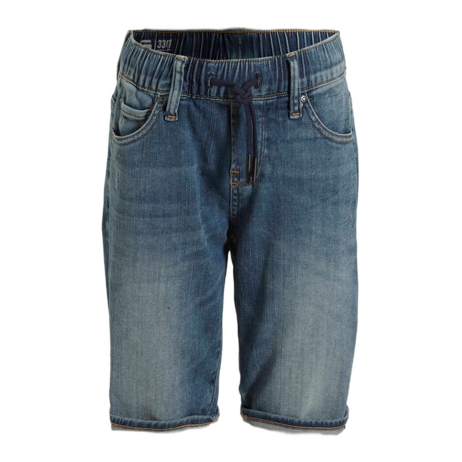 G-Star RAW Kids 3301 Slim Pull Up Short Lichtblauw jongens