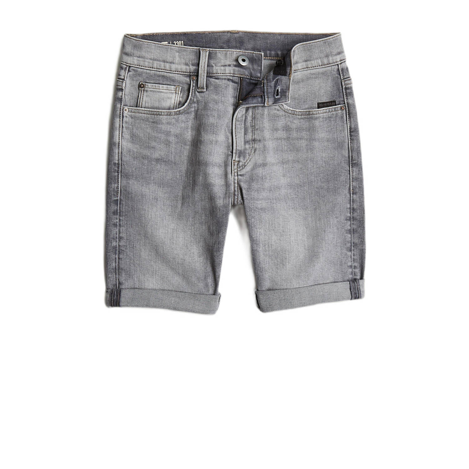 G-Star RAW Kids Premium 3301 Slim Short Grijs jongens