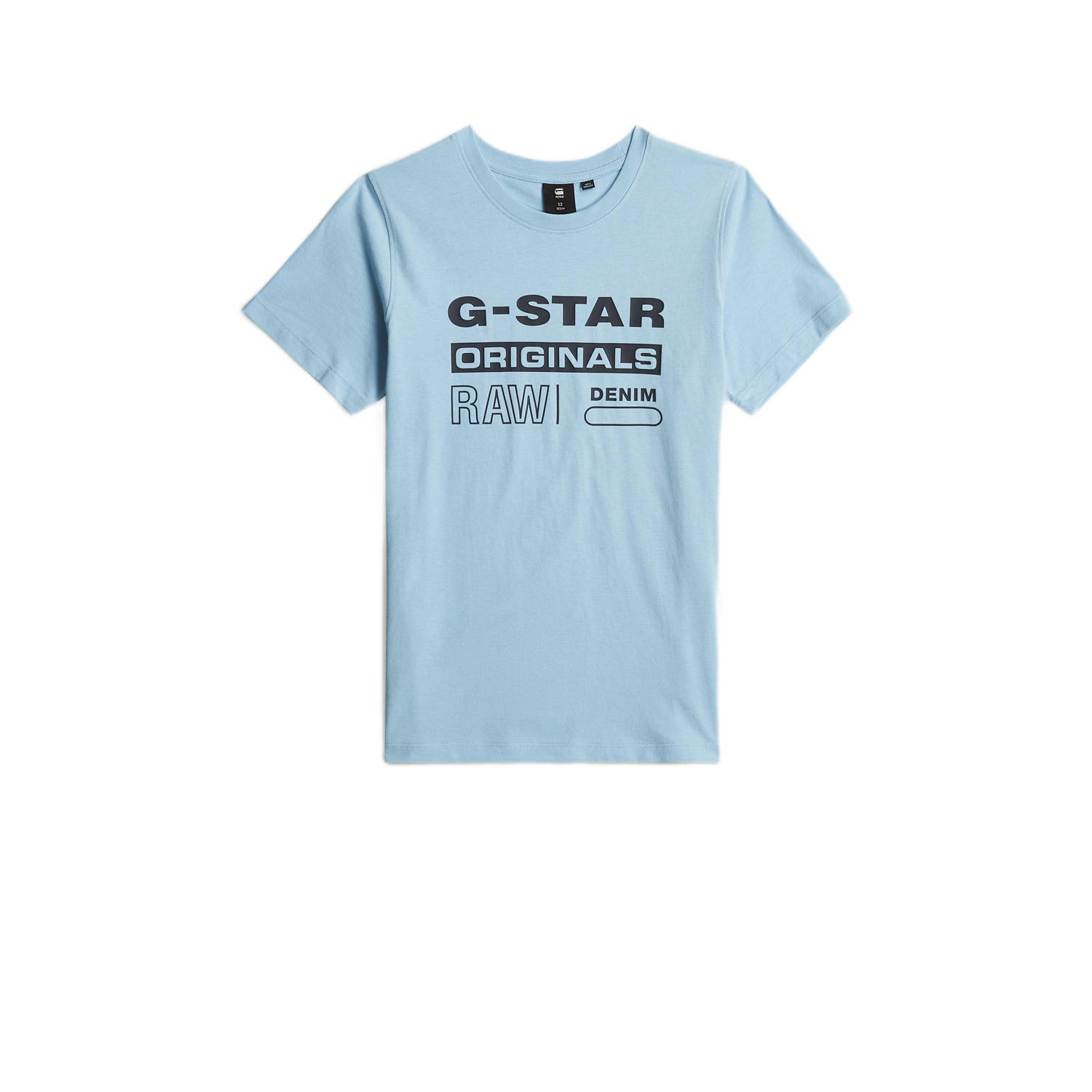 G-Star Raw T-shirt t-shirt s\s regular met printopdruk lichtblauw Jongens Katoen Ronde hals 116