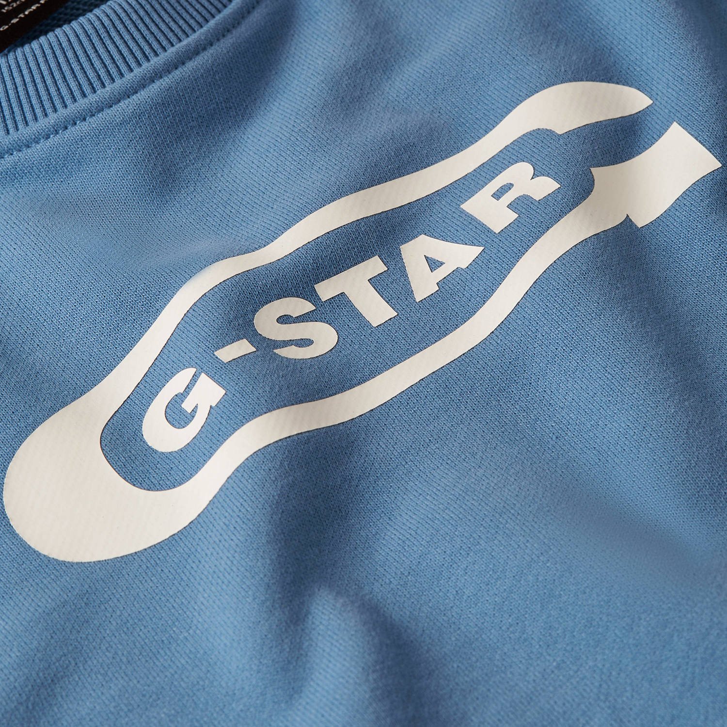 G-STAR sweater regular lichtblauw wit