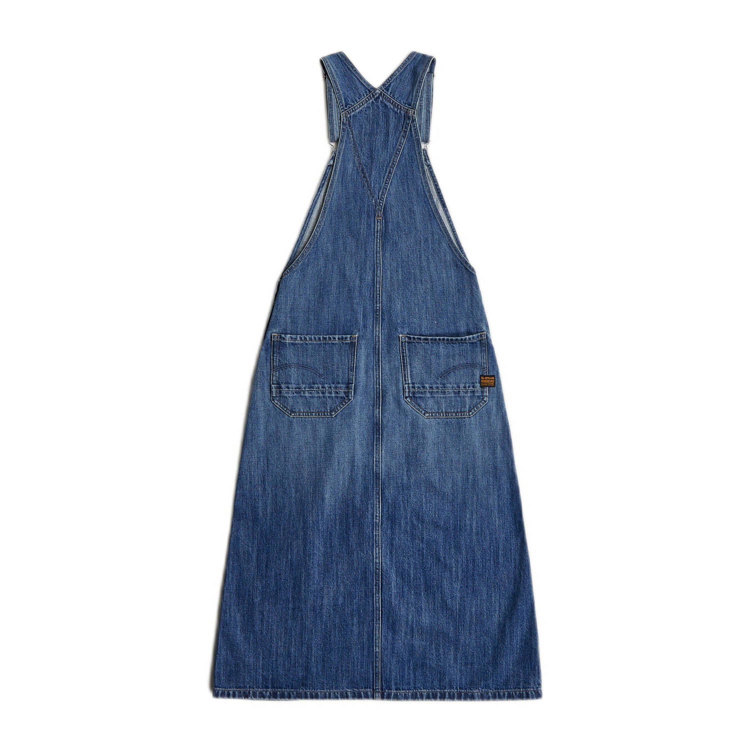 G-STAR overgooier Dungaree dress long faded cliffside blue