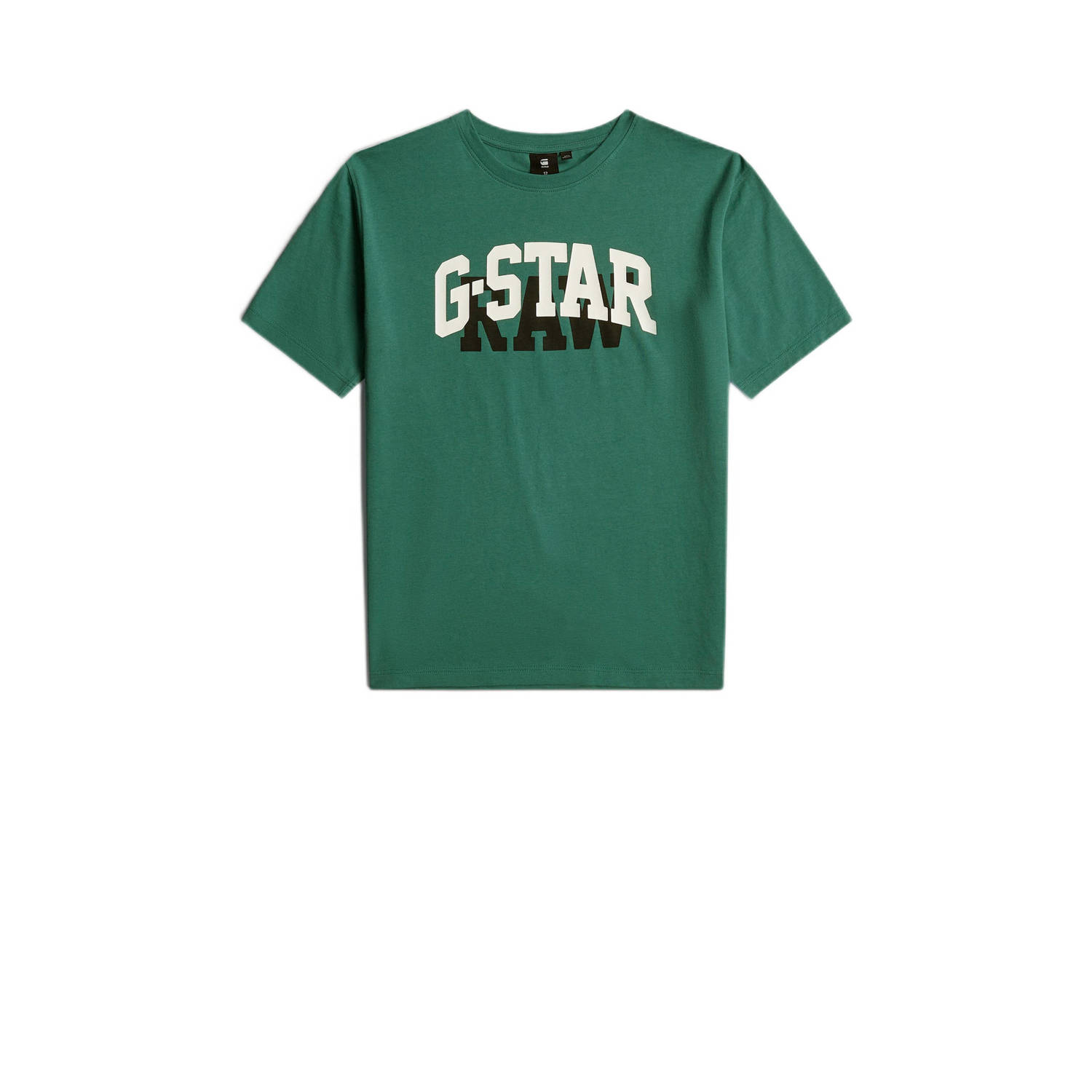G-Star Raw T-shirt t-shirt s\s loose met printopdruk donkergroen wit zwart Katoen Ronde hals 176
