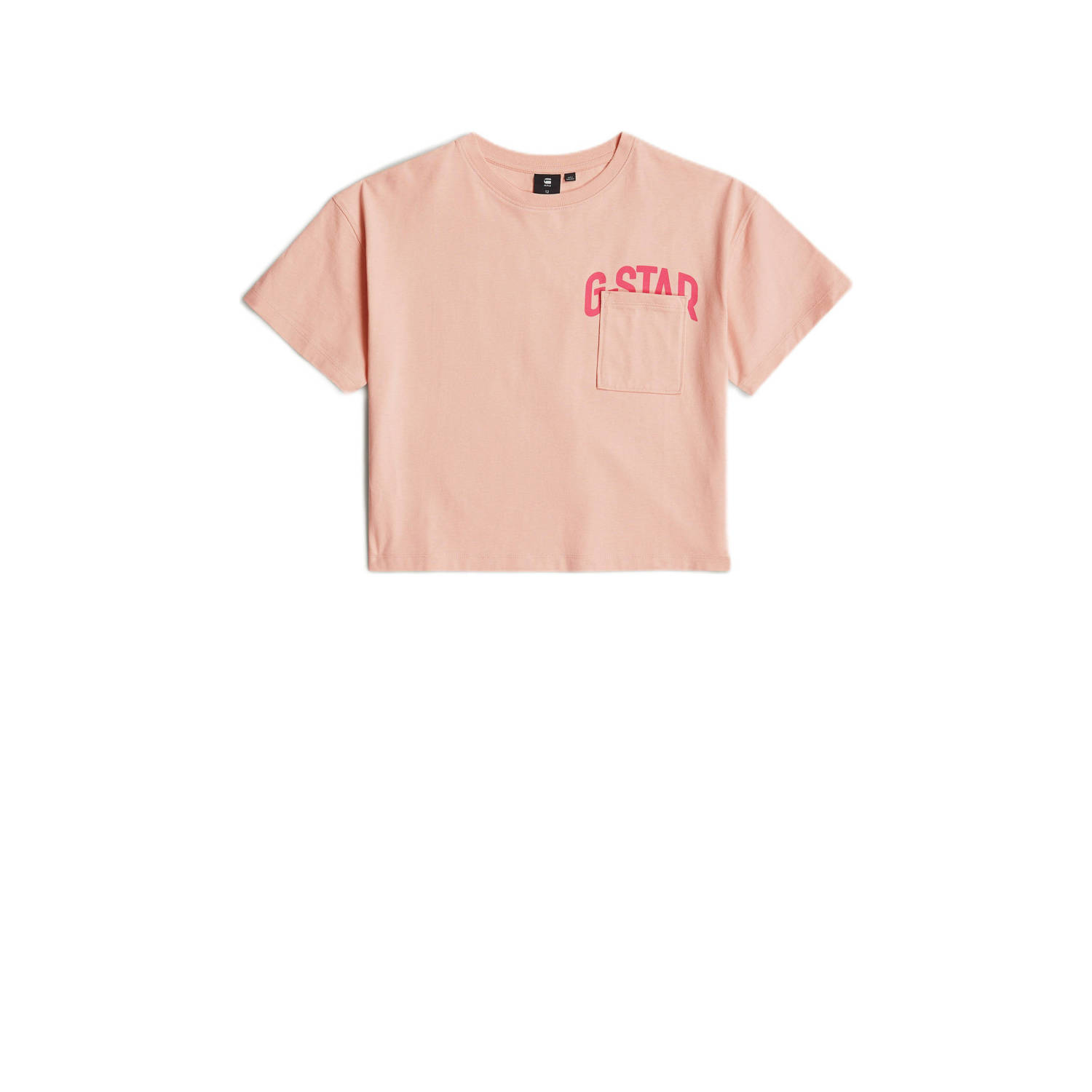 G-Star Raw T-shirt t-shirt s\s loose crop perzik roze Meisjes Katoen Ronde hals 128