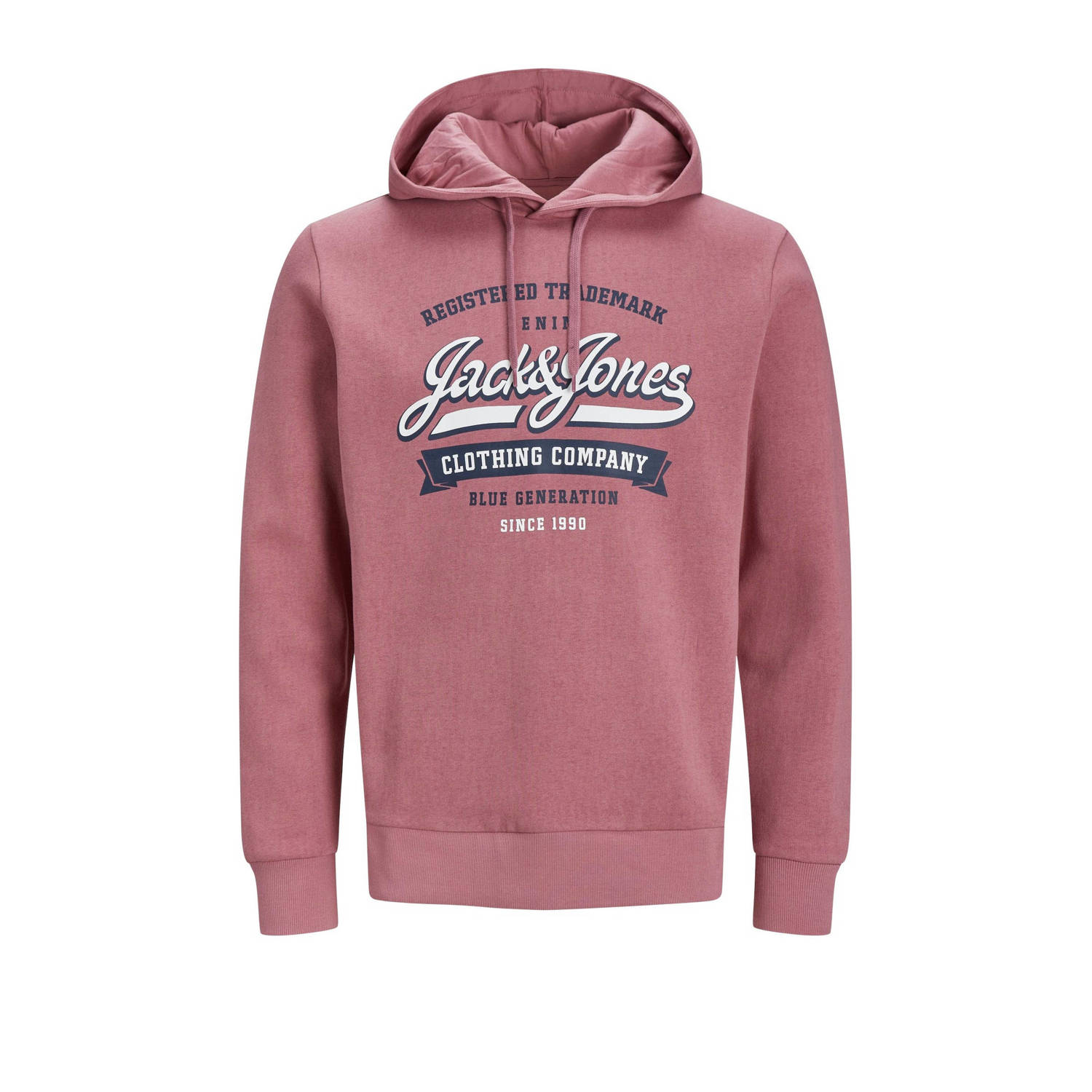 JACK & JONES ESSENTIALS hoodie JJELOGO met printopdruk mesa rose