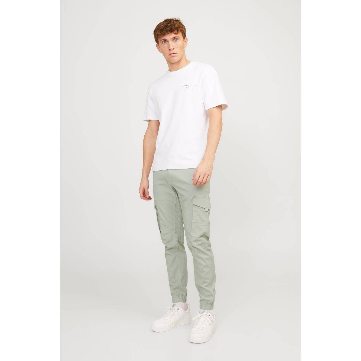 JACK & JONES PANTS STUDIO slim fit cargo broek JPSTPAUL desert sage