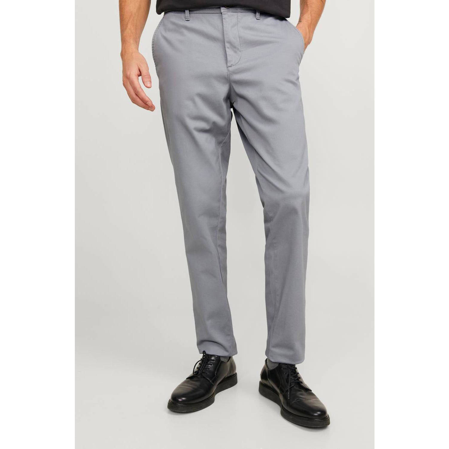JACK & JONES PANTS STUDIO slim fit chino JPSTMARCO ultimate grey
