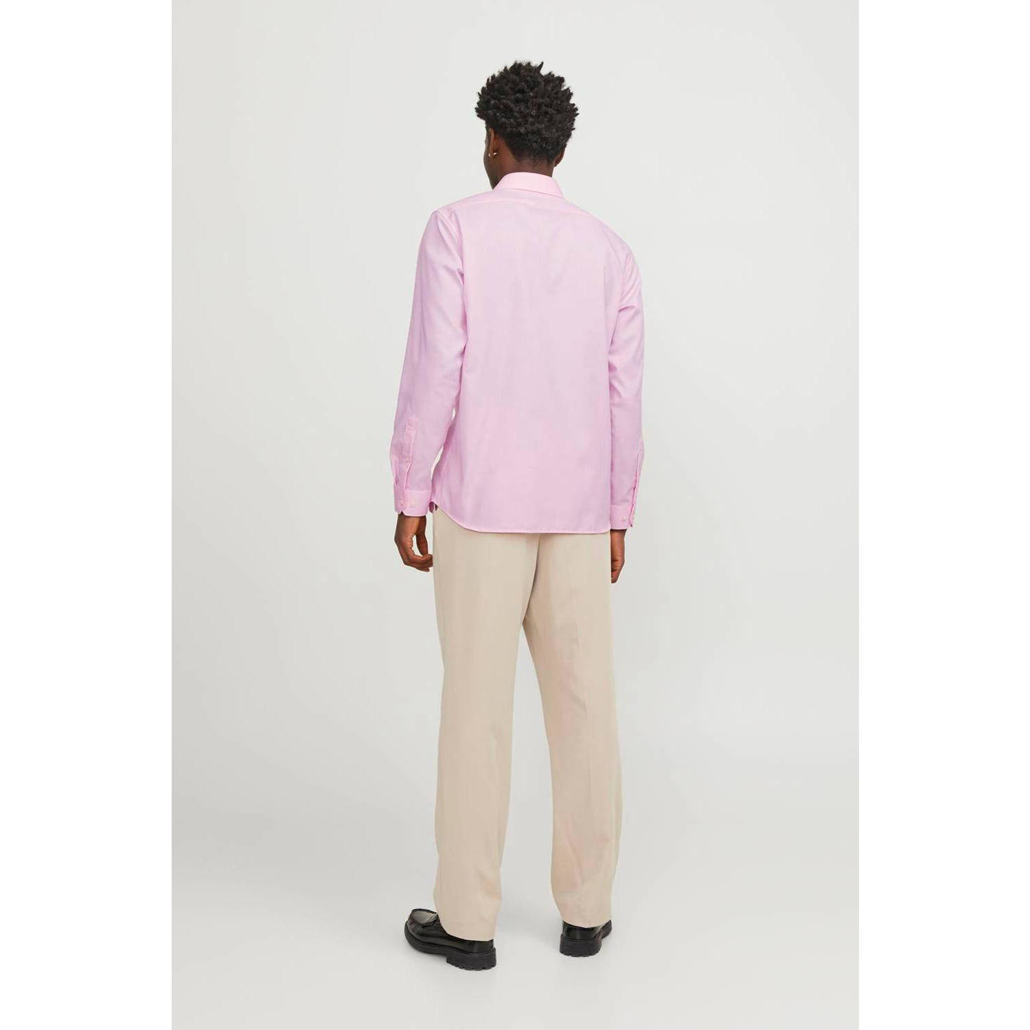 JACK & JONES PREMIUM slim fit overhemd JPRBLAPARKER pink nectar