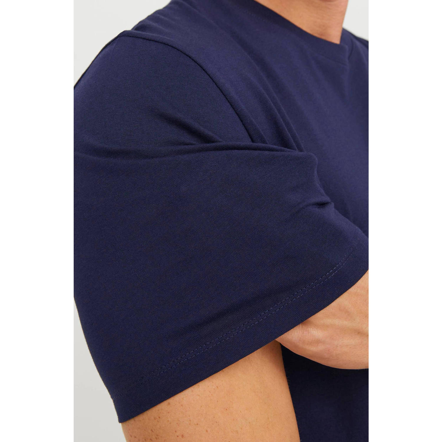 JACK & JONES ESSENTIALS regular fit T-shirt donkerblauw