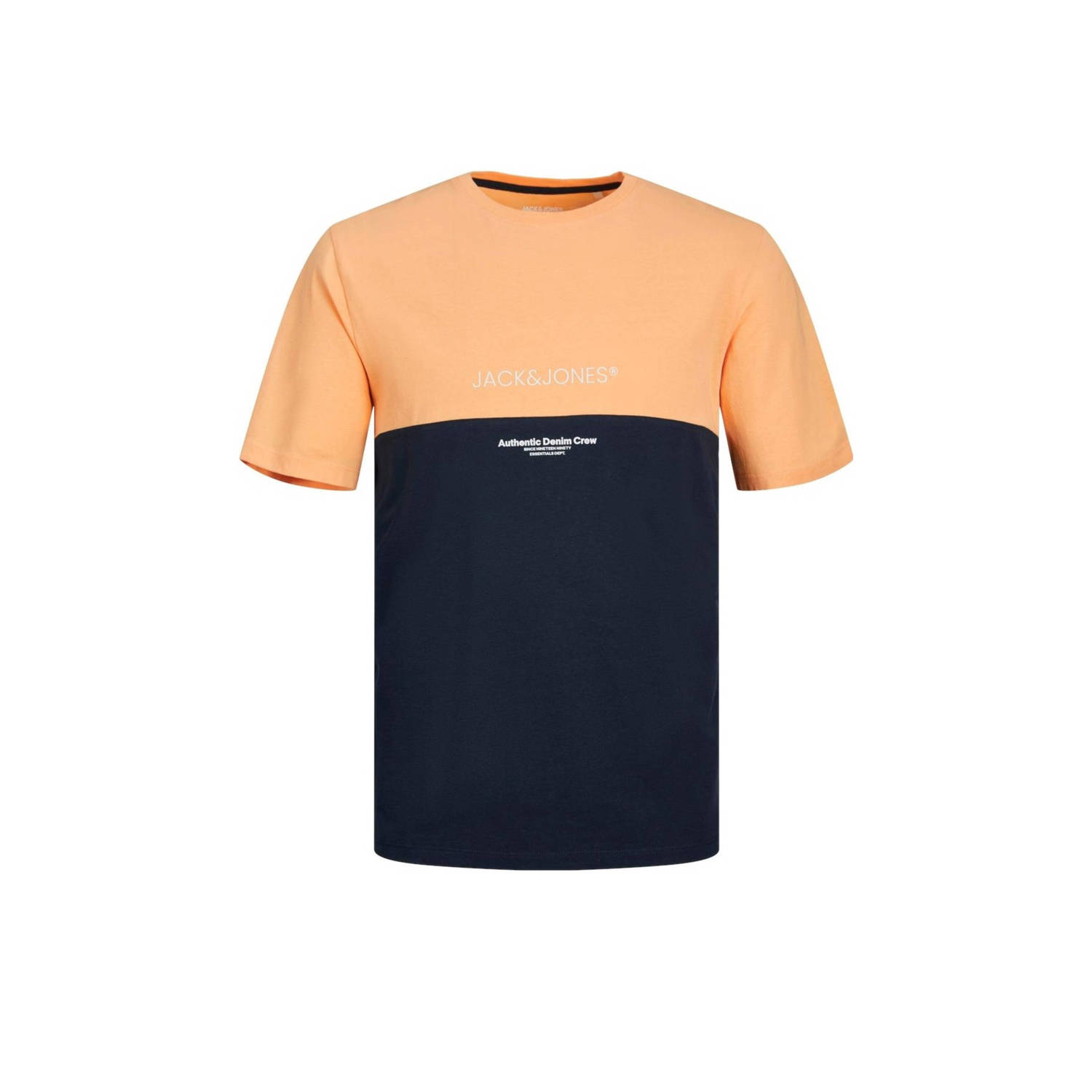 JACK & JONES ESSENTIALS T-shirt JJERYDER met logo apricot ice