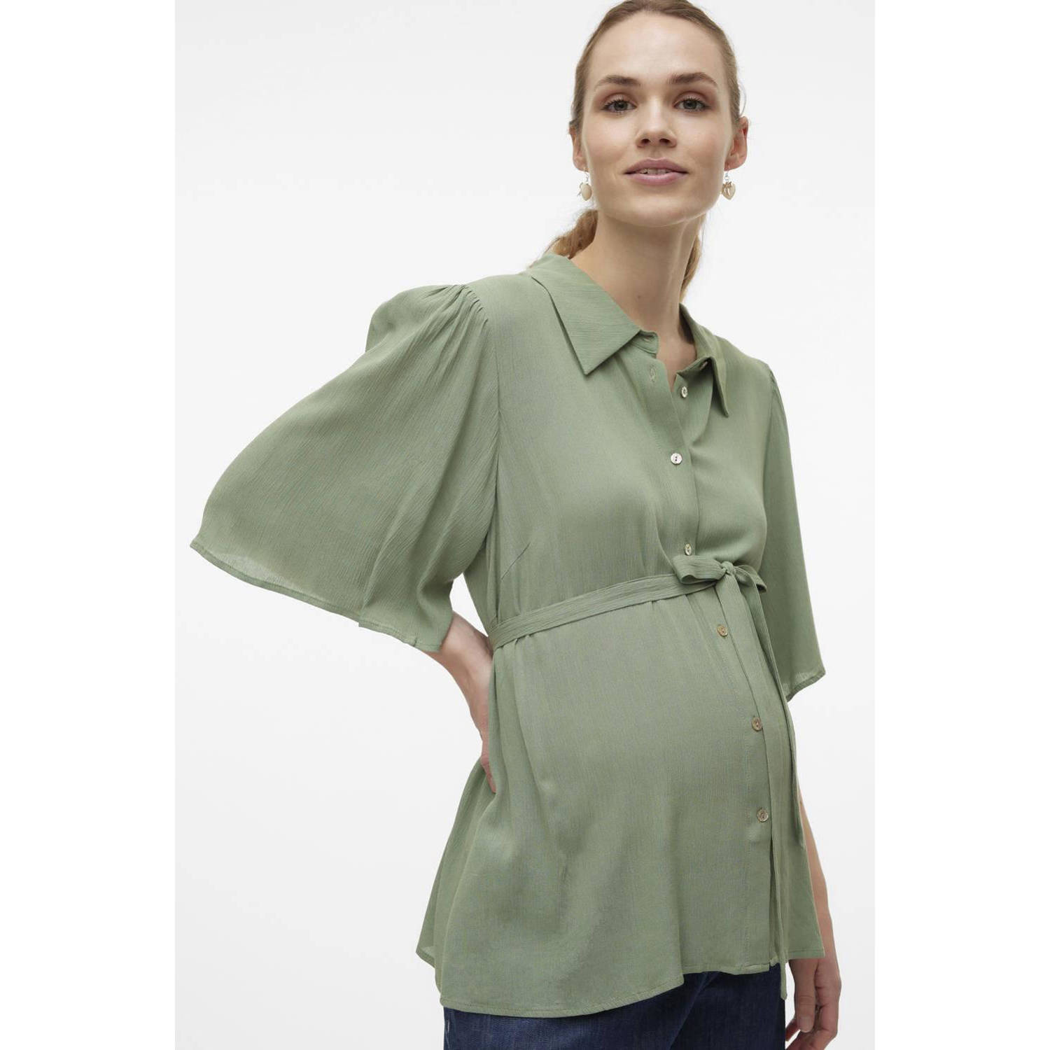 MAMALICIOUS zwangerschaps- en voedingsblouse MLMY groen