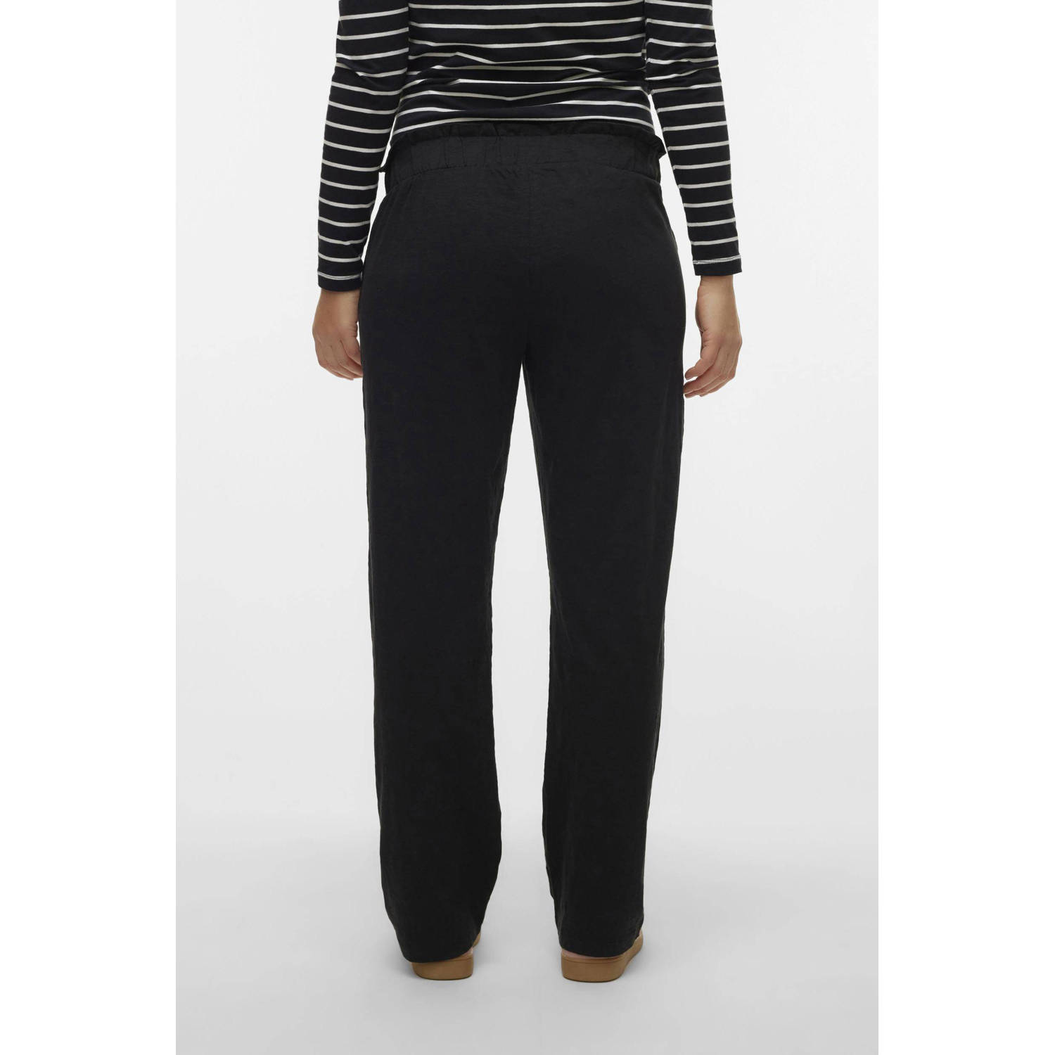 MAMALICIOUS loose fit broek MLIVY zwart