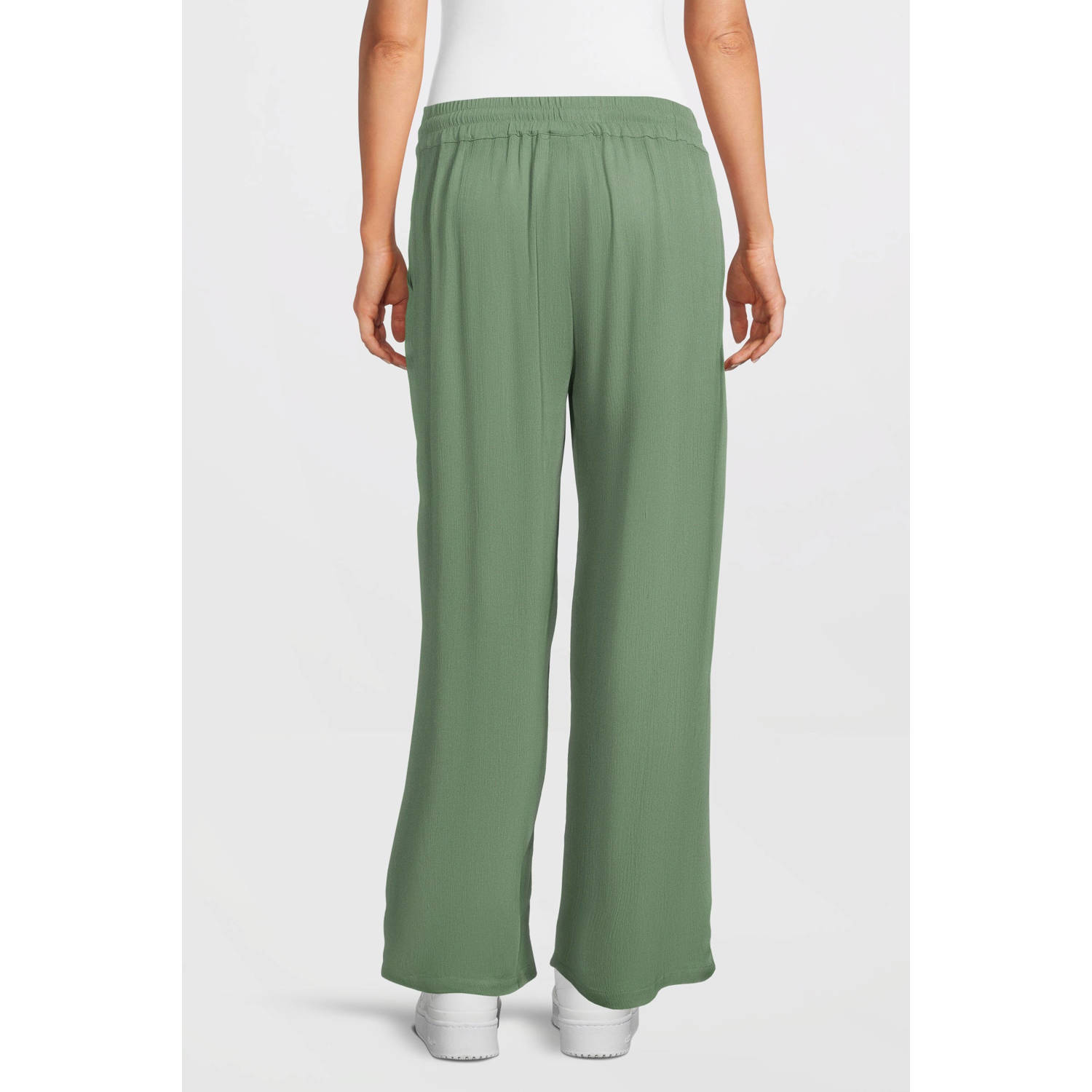 MAMALICIOUS cropped wide leg broek MLMY groen