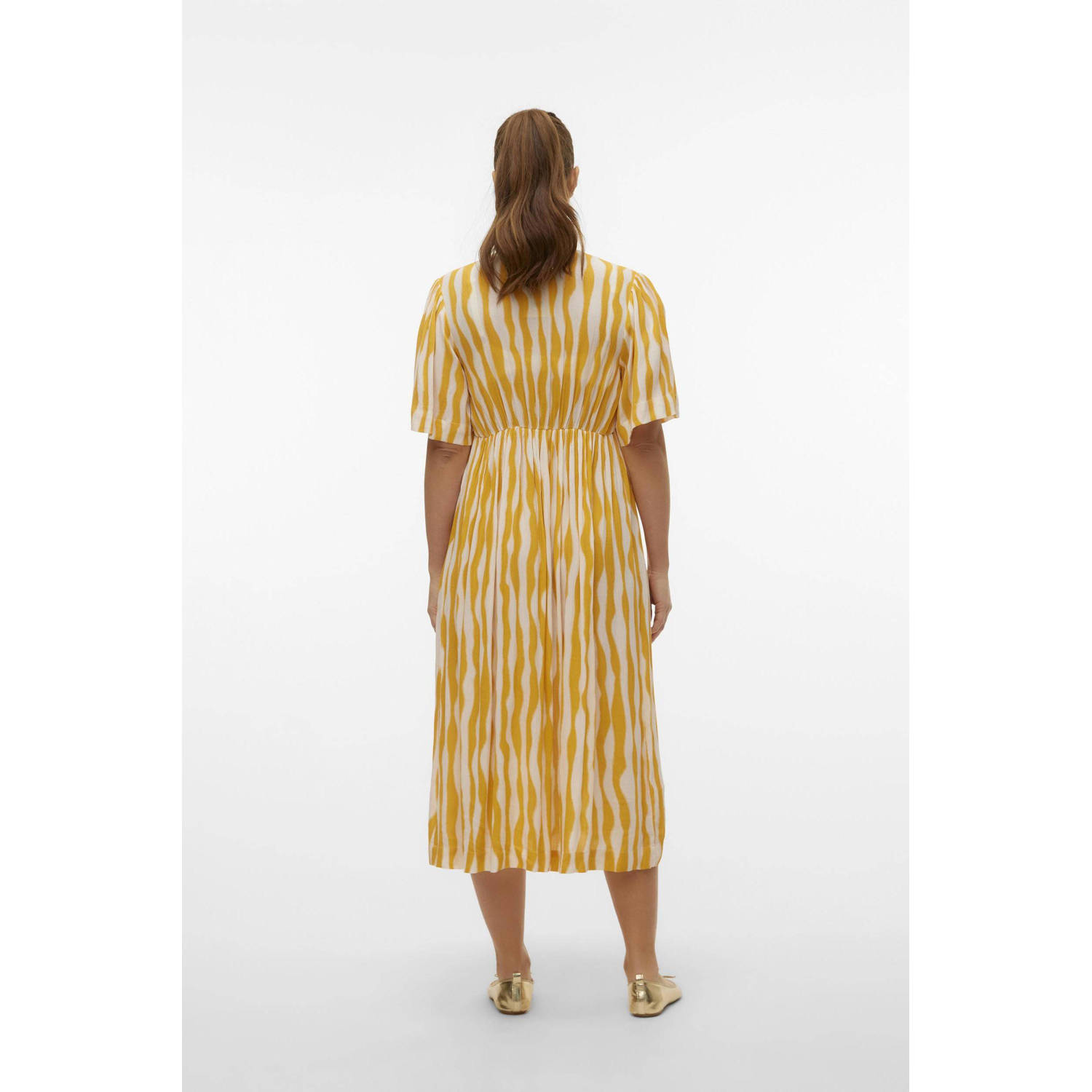 MAMALICIOUS zwangerschapsjurk MLPOLLY met all over print geel offwhite